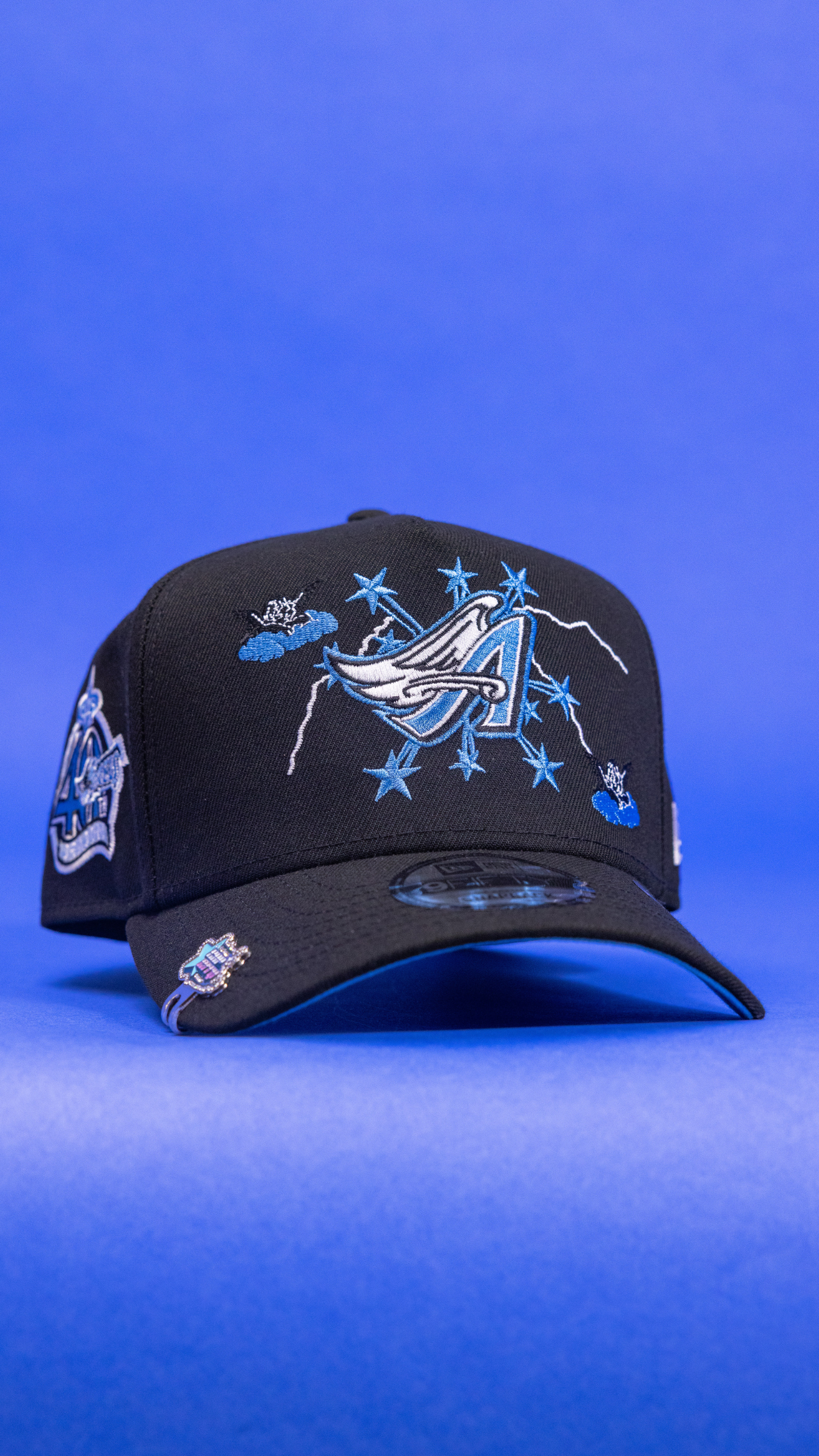 New Era 9Fifty A-Frame Black Anaheim Angels Snapback W/ Embroidery + 40th Anniversary Side Patch