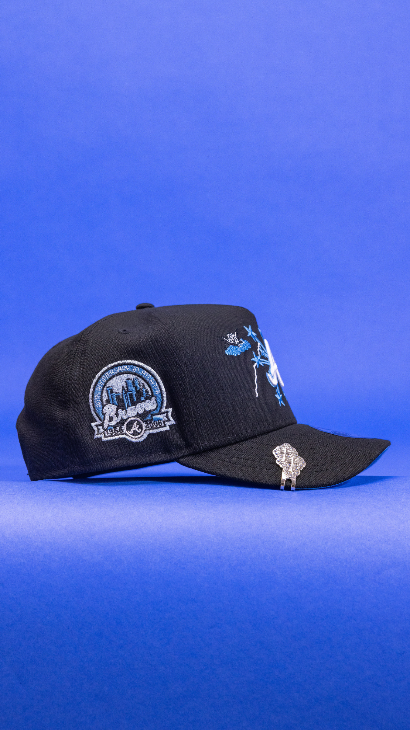 New Era 9Fifty A-Frame Black Atlanta Braves Snapback W/ Embroidery + 30th Anniversary Side Patch