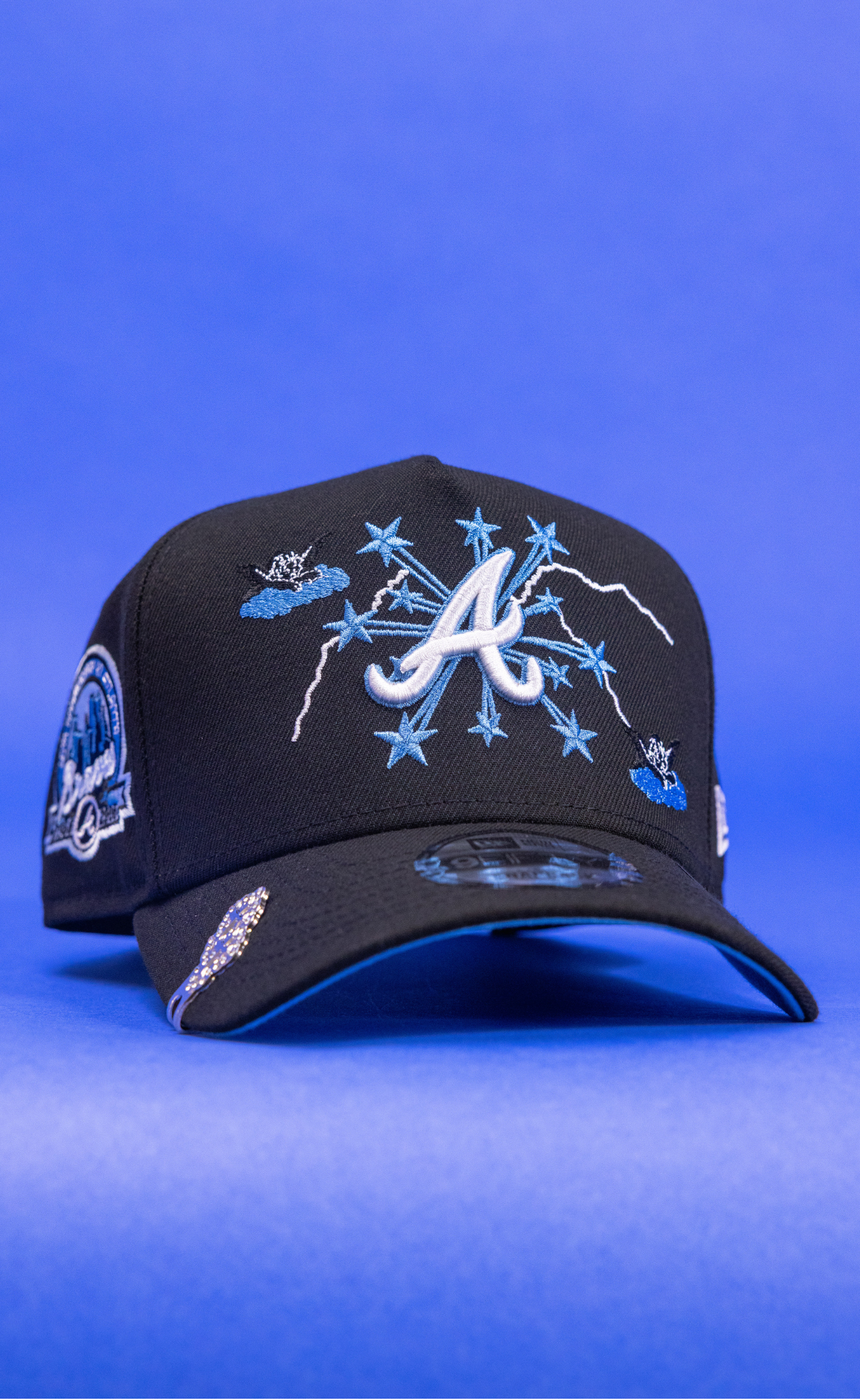New Era 9Fifty A-Frame Black Atlanta Braves Snapback W/ Embroidery + 30th Anniversary Side Patch