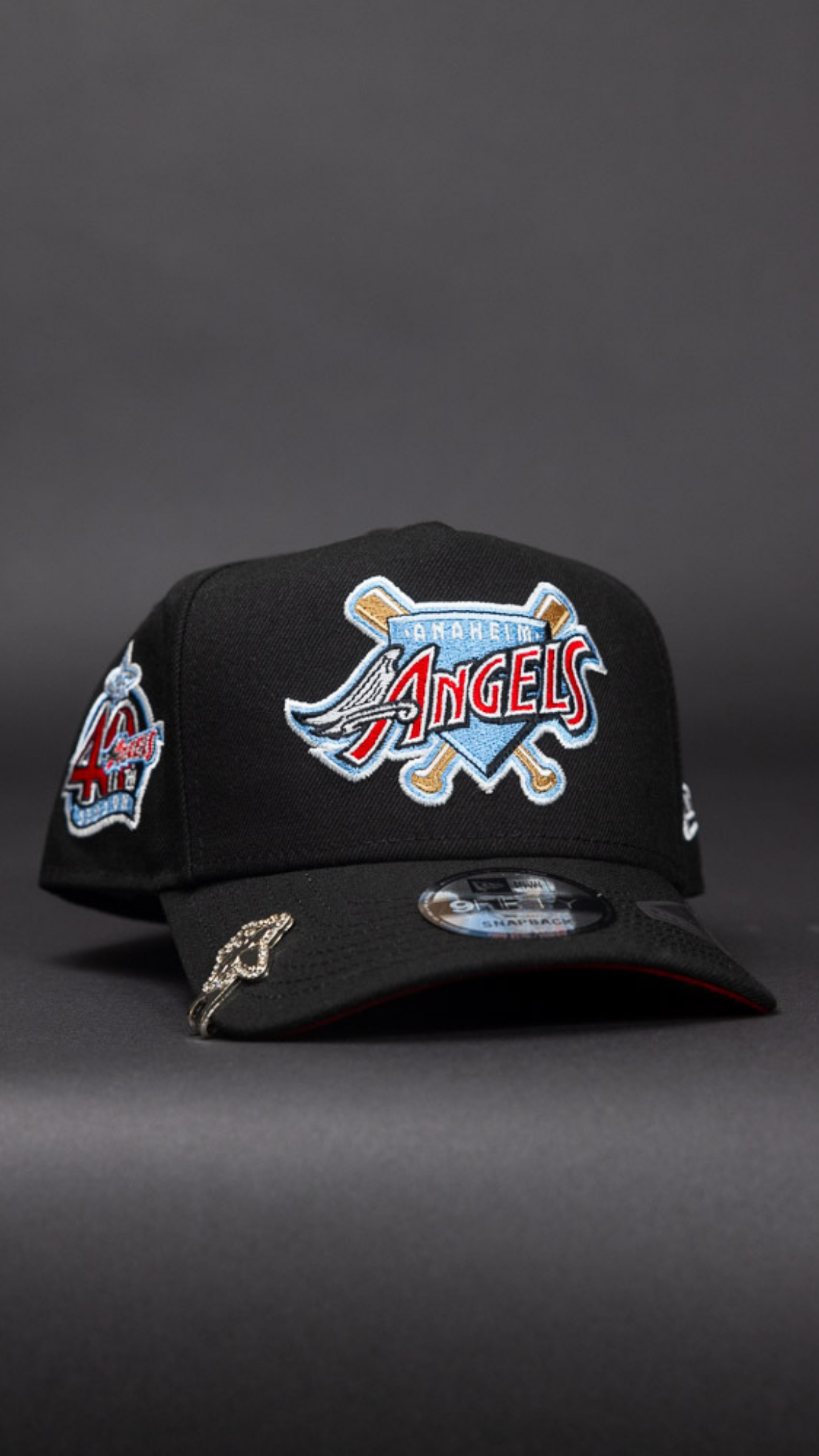 New Era 9Fifty A-Frame Black Anaheim Angels Snapback W/ 40th Anniversary Side Patch
