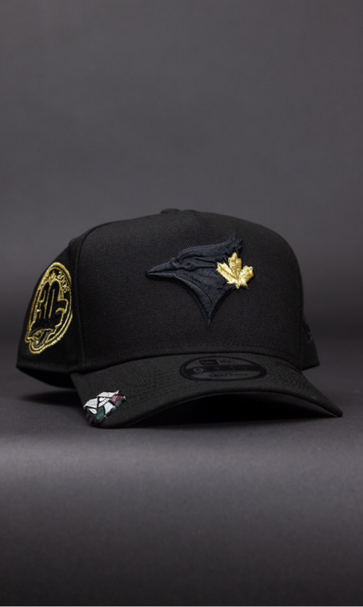 New Era 9Fifty A-Frame Blacked Out Toronto Blue Jays Snapback W/ 30th Anniversary Side Patch