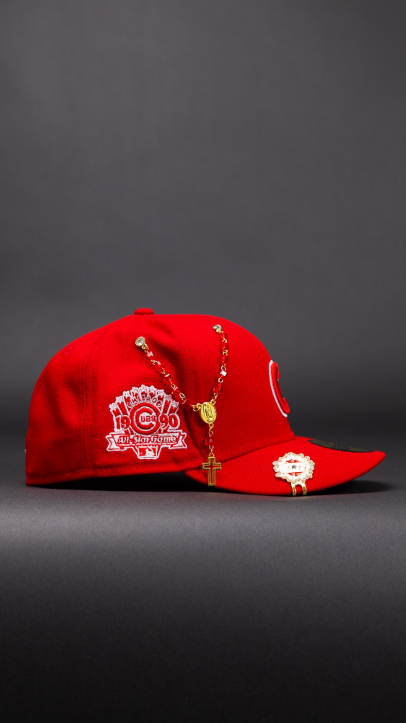 New Era Exclusive 59Fifty Red Chicago Cubs W/ 1990 All Star Game Side Patch