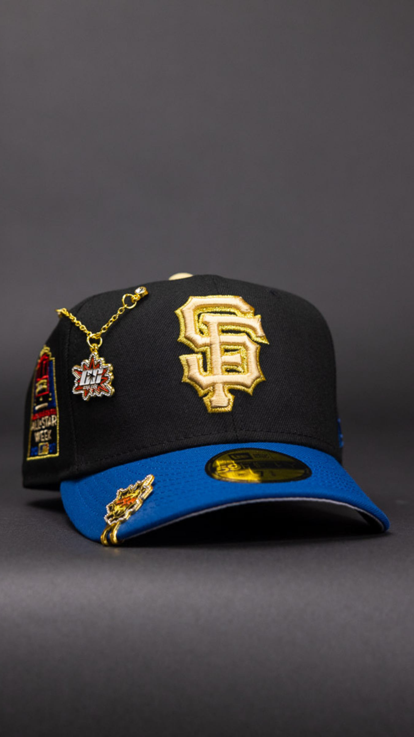 New Era Exclusive 59Fifty Black/Navy San Francisco Giants W/ All Star Game Week Side Patch