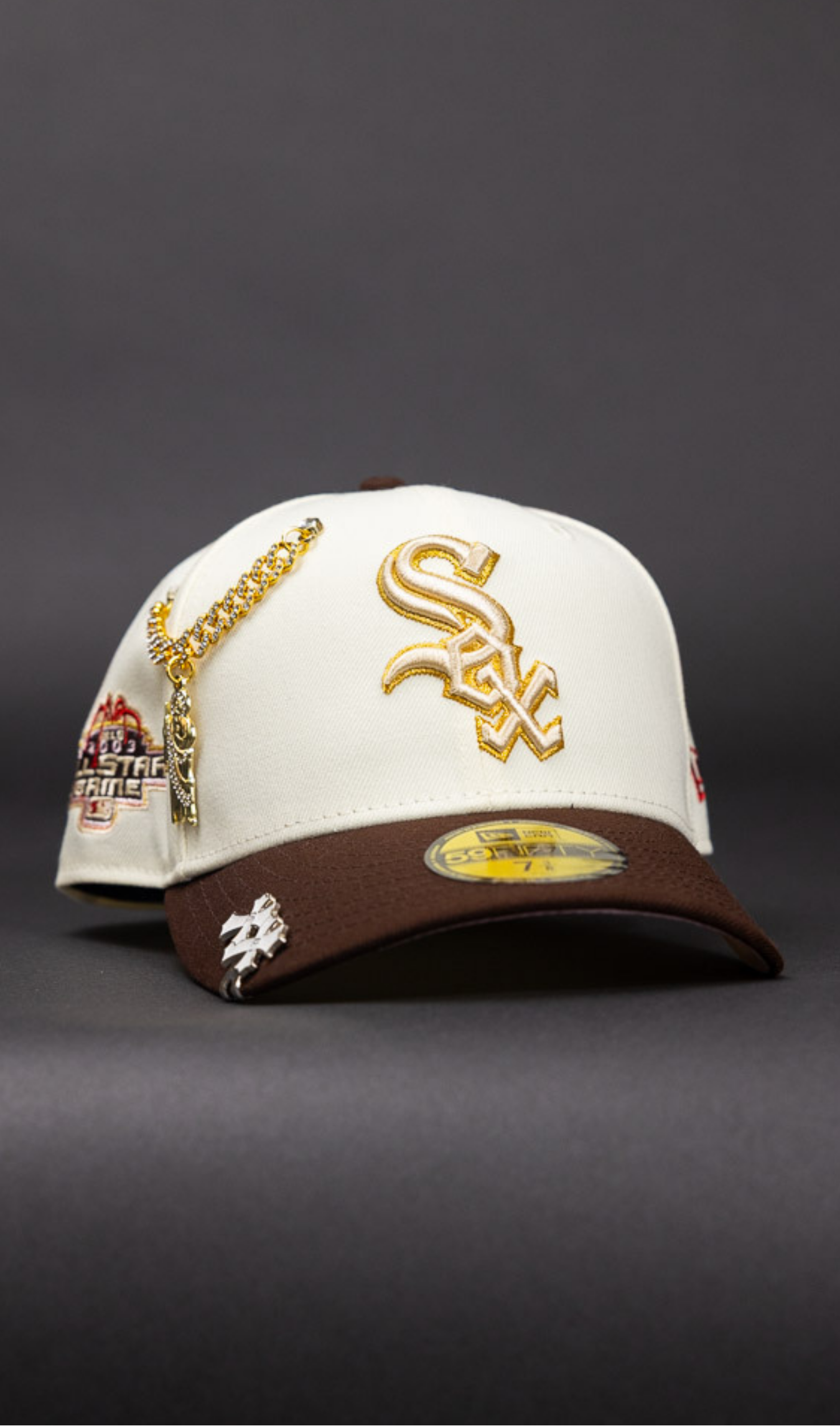 New Era Exclusive 59Fifty Chrome/Brown Chicago White Sox W/ 2003 All Star Game Side Patch