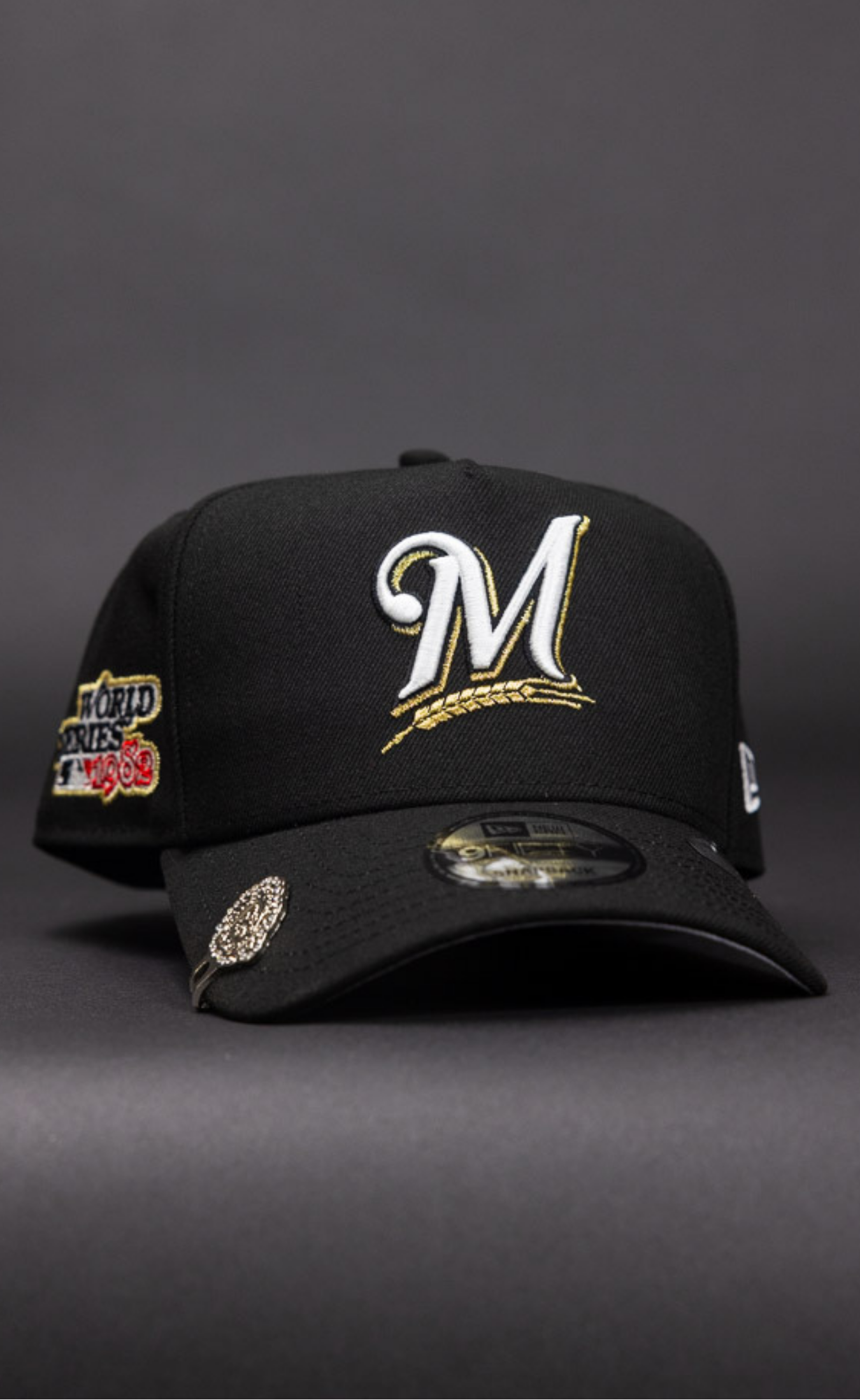 New Era 9Fifty A-Frame Black Milwaukee Brewers Snapback W/ 1982 World Series Side Patch