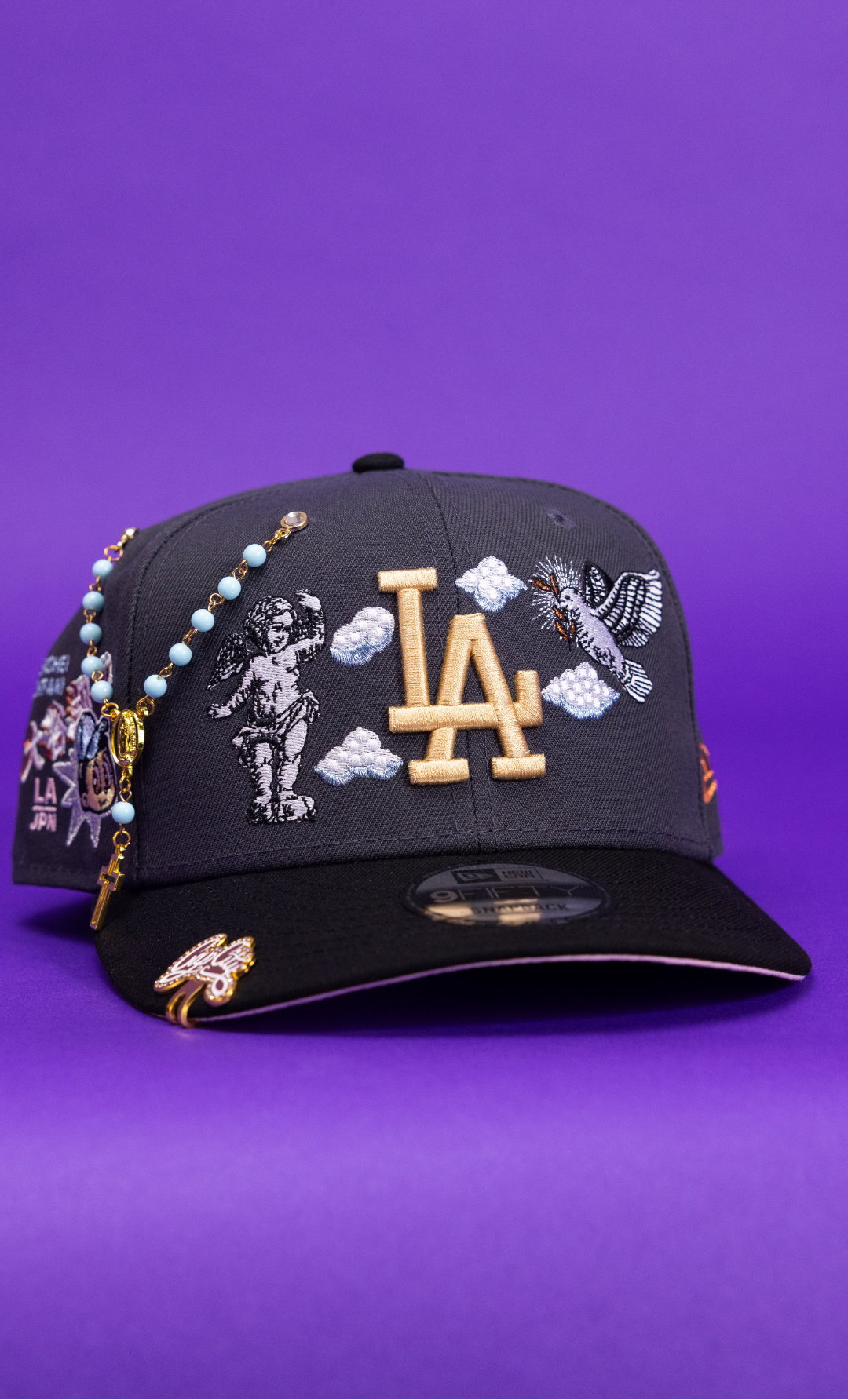 New Era Exclusive 9Fifty Grey/Black Los Angeles Dodgers Snapback W/ Heavenly City + LA Shohei Ohtani Side Patch