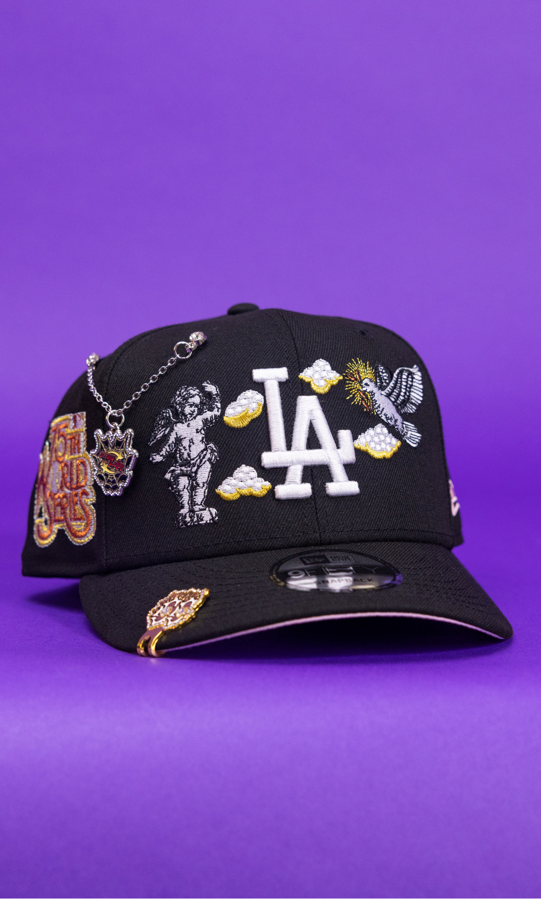 New Era Exclusive 9Fifty Black Los Angeles Dodgers Snapback W/ Heavenly City + 75th World Series Side Patch