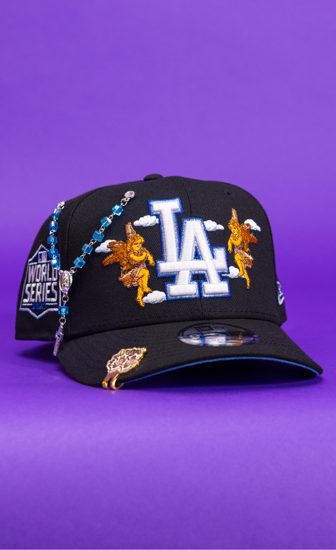 New Era Exclusive 9Fifty Black Los Angeles Dodgers Snapback W/ City Of Angels + 2020 World Series Side Patch