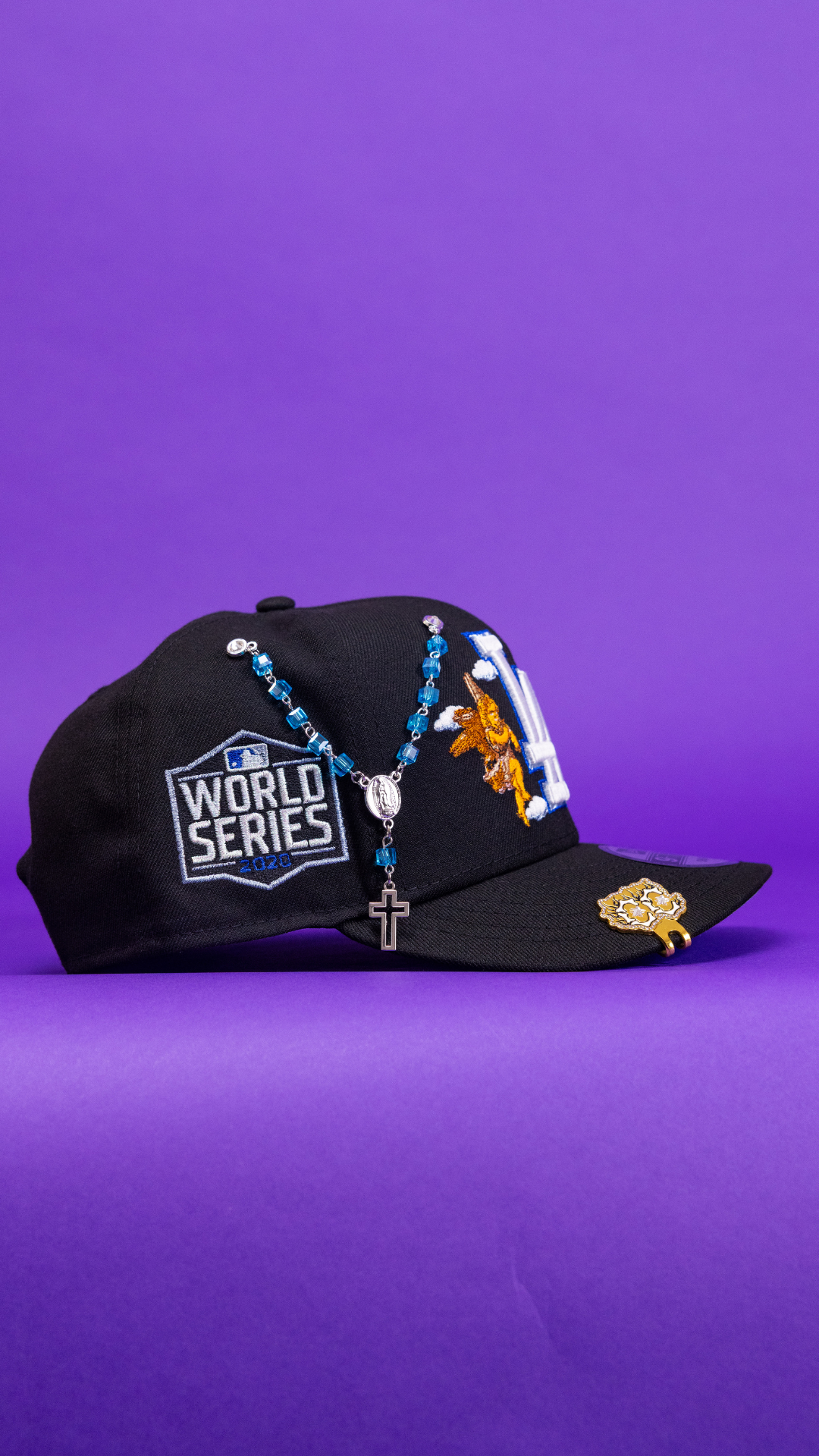 New Era Exclusive 9Fifty Black Los Angeles Dodgers Snapback W/ City Of Angels + 2020 World Series Side Patch