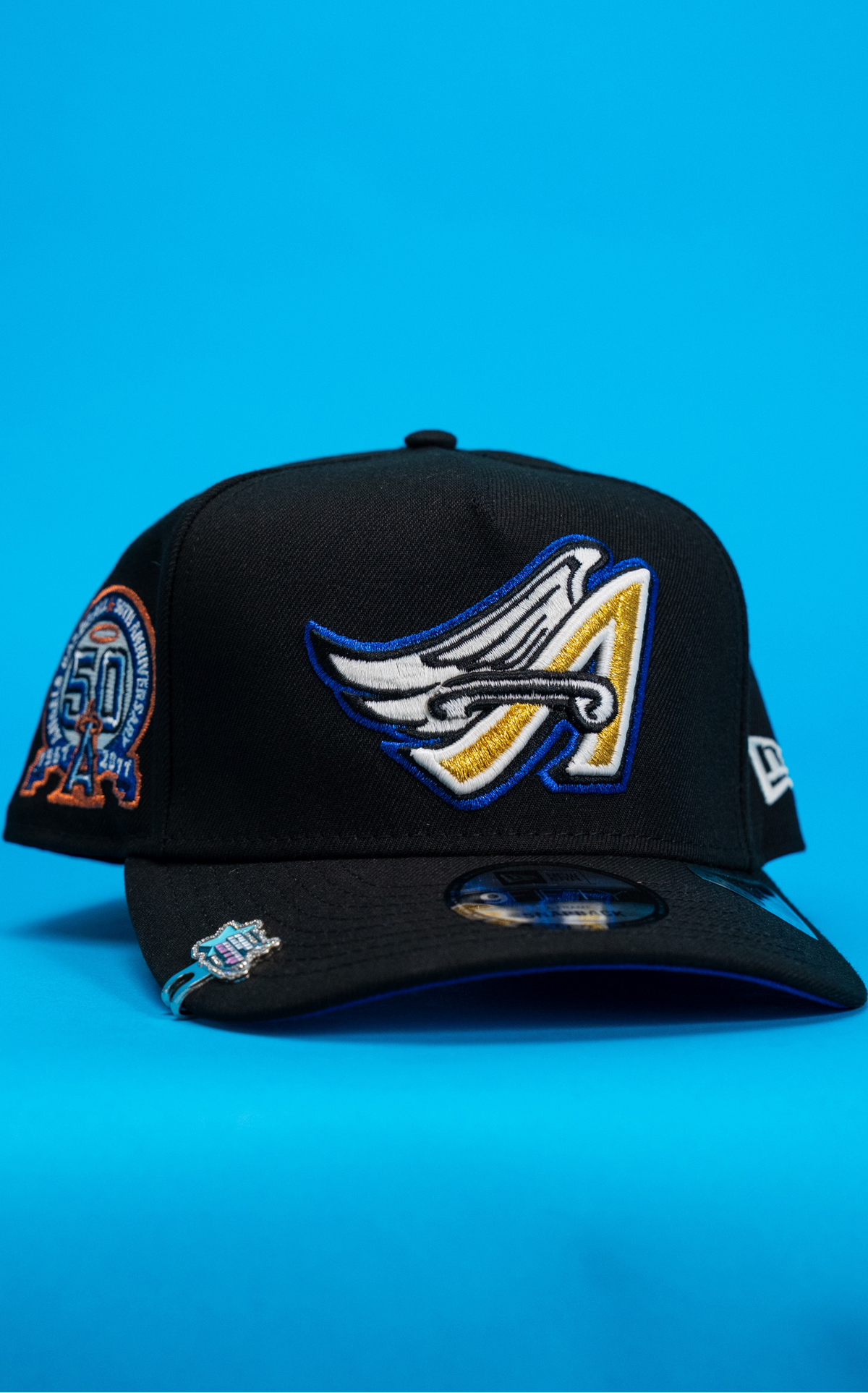 New Era 9Fifty A-Frame Black Anaheim Angels Snapback W/ Anniversary Side Patch