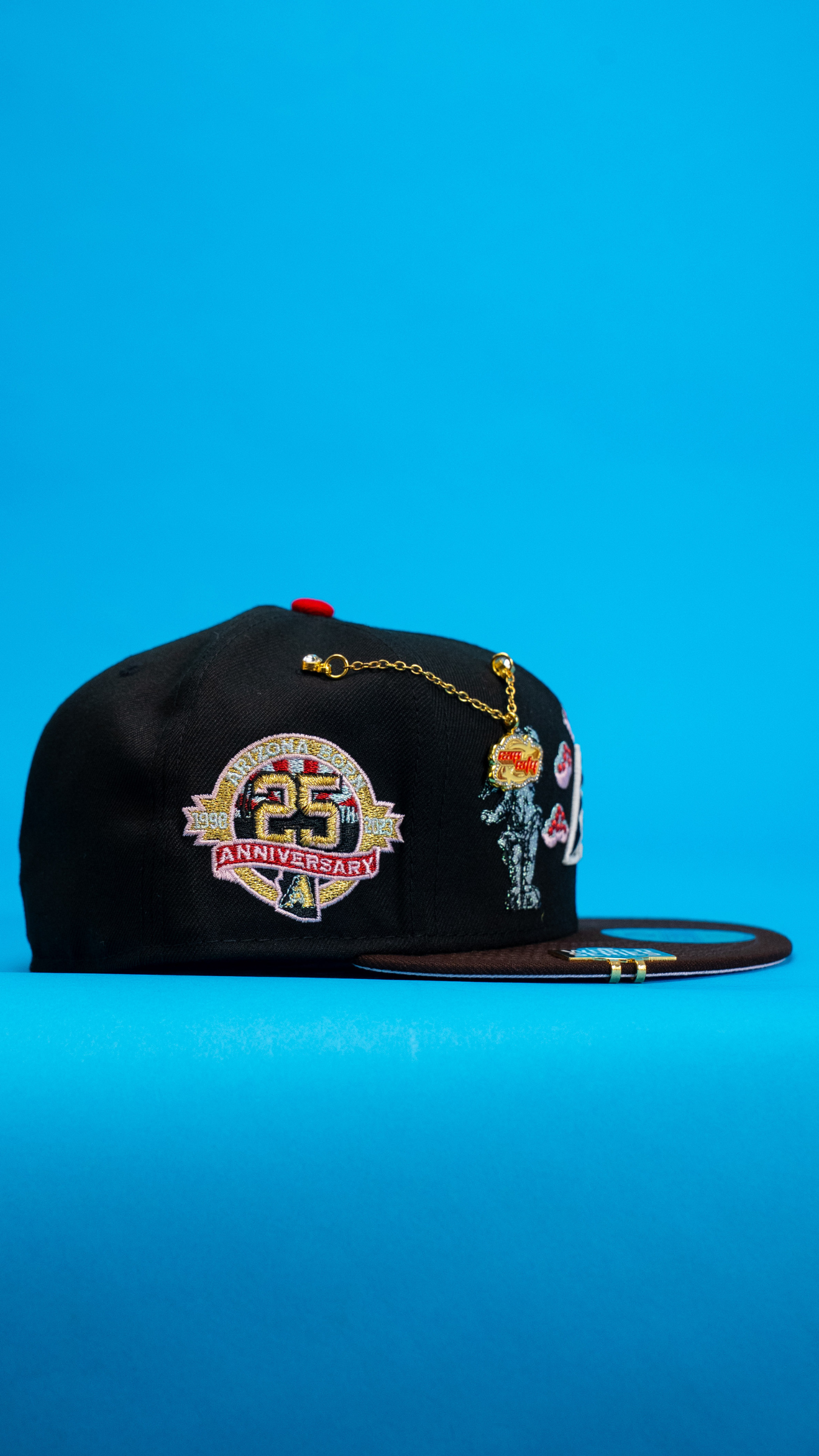 New Era Exclusive 59Fifty Black/Brown Arizona Diamondbacks "City of Angels" W/ 25th Anniversary Side Patch