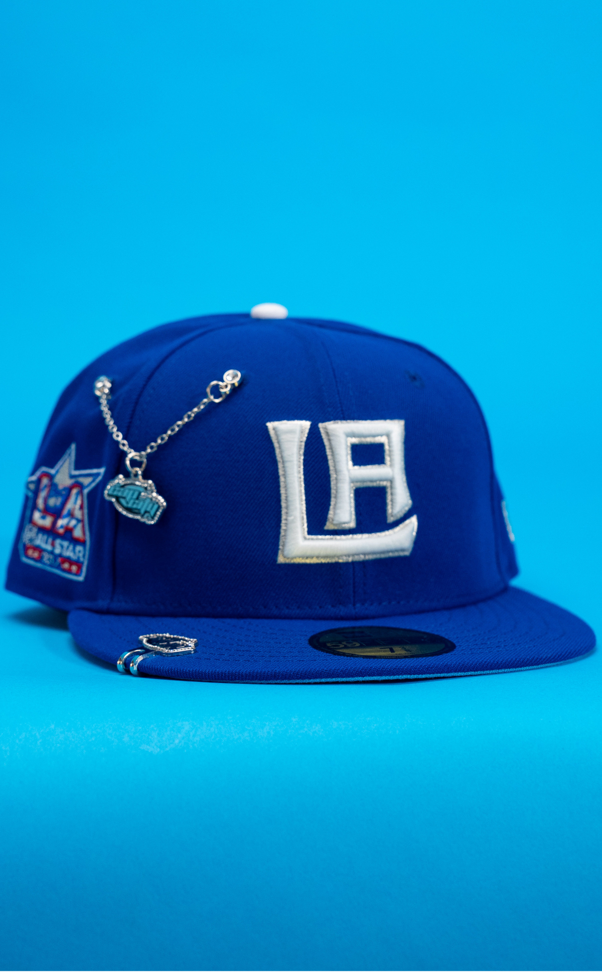 EXCLUSIVO DE NEW ERA 59FIFTY CHROME BLANCO/AZUL TEXAS RANGERS CON 40 ANIVERSARIO 