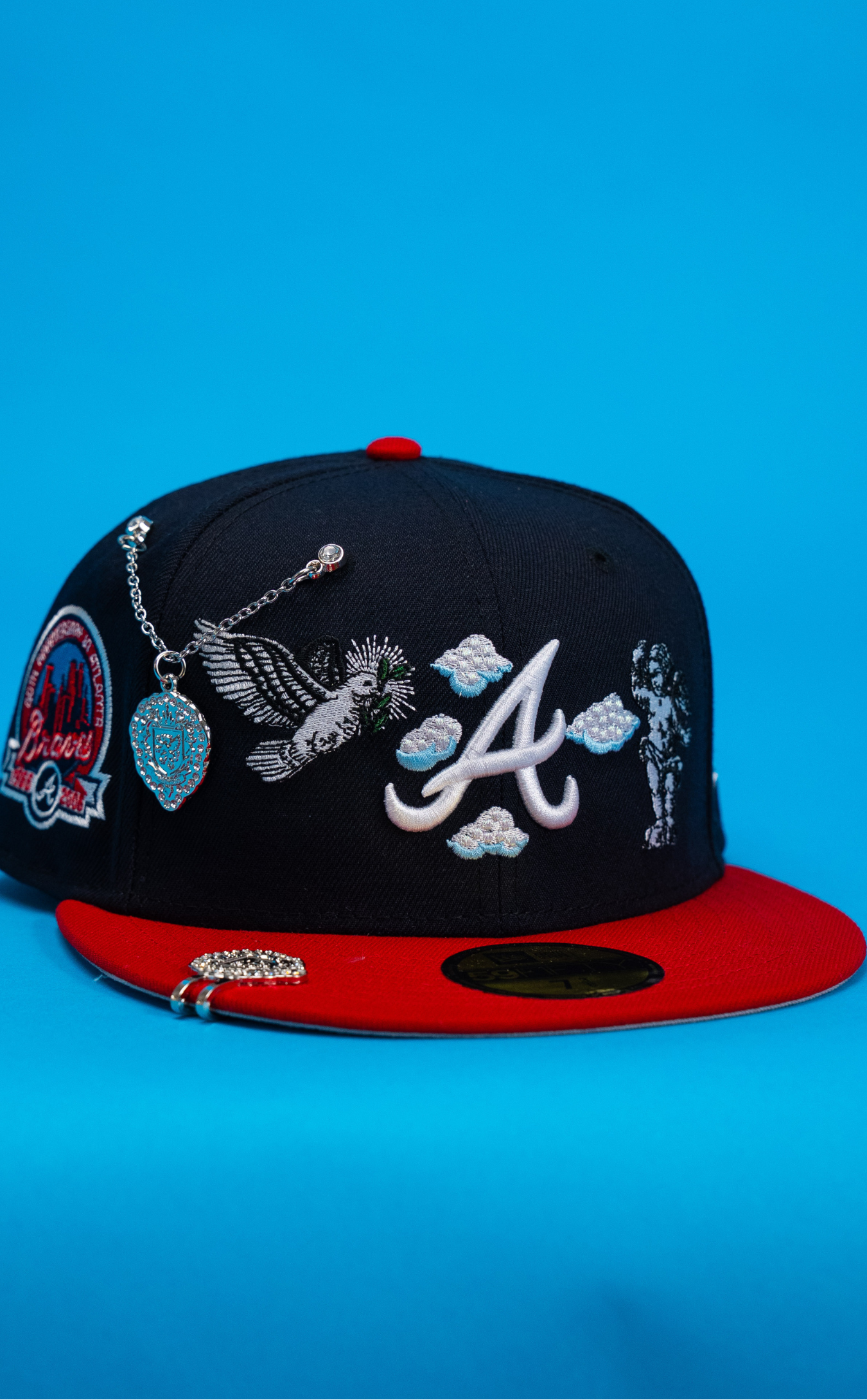 New Era Exclusive 59Fifty Navy/Red Atlanta Braves "Heavenly City" W/ 30th Anniversary Side Patch