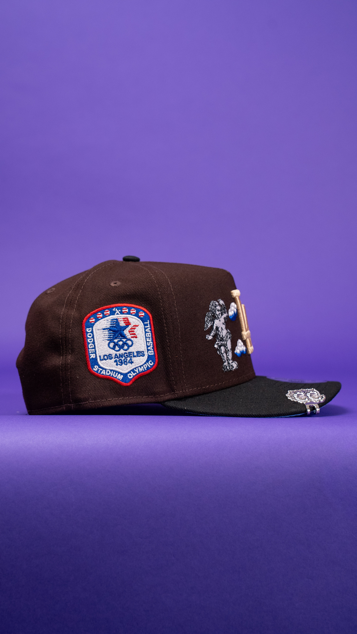 New Era 9Fifty A-Frame Dark Brown Los Angeles Dodgers "Heavenly City" W/ 1984 Olympic Side Patch
