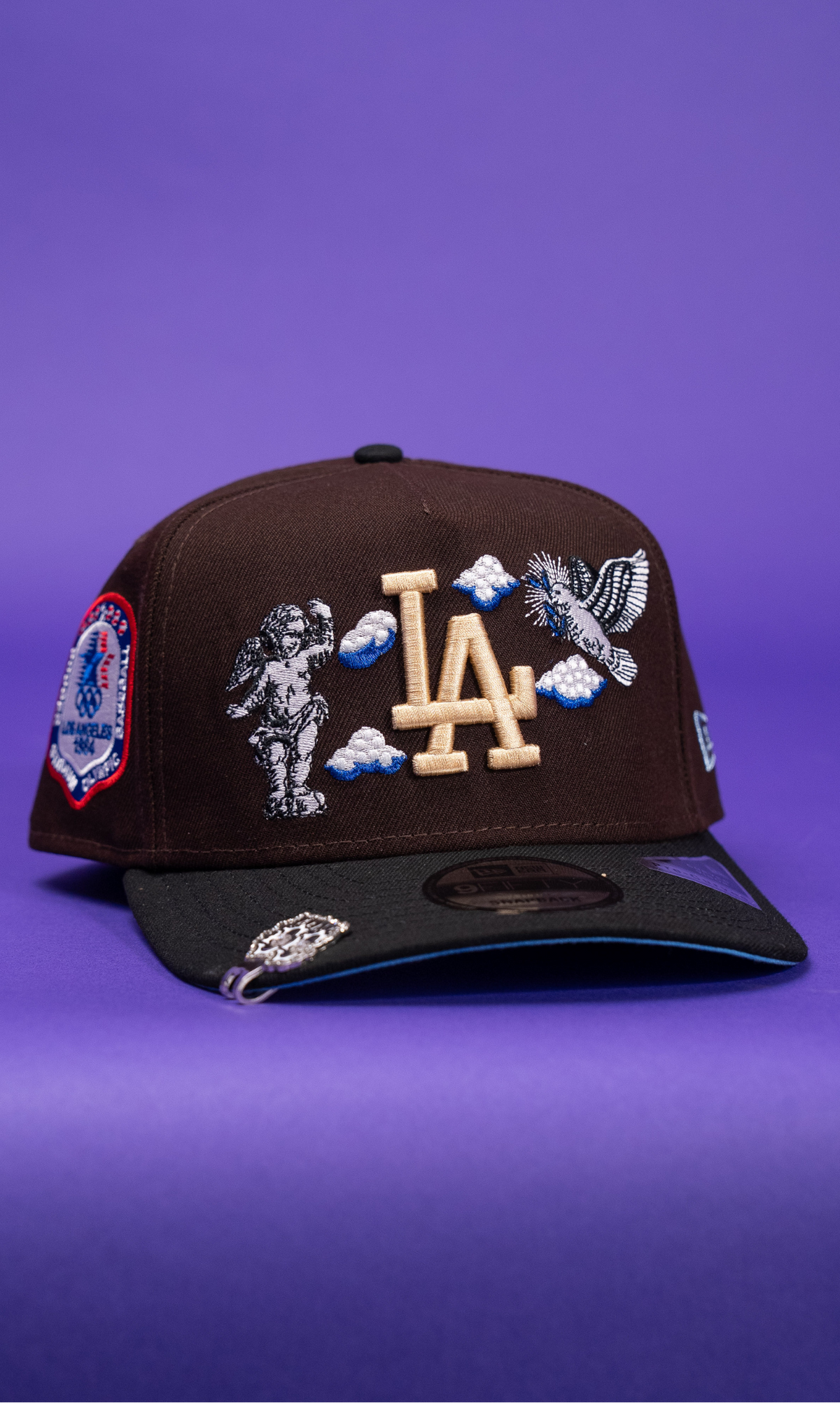 New Era 9Fifty A-Frame Dark Brown Los Angeles Dodgers "Heavenly City" W/ 1984 Olympic Side Patch