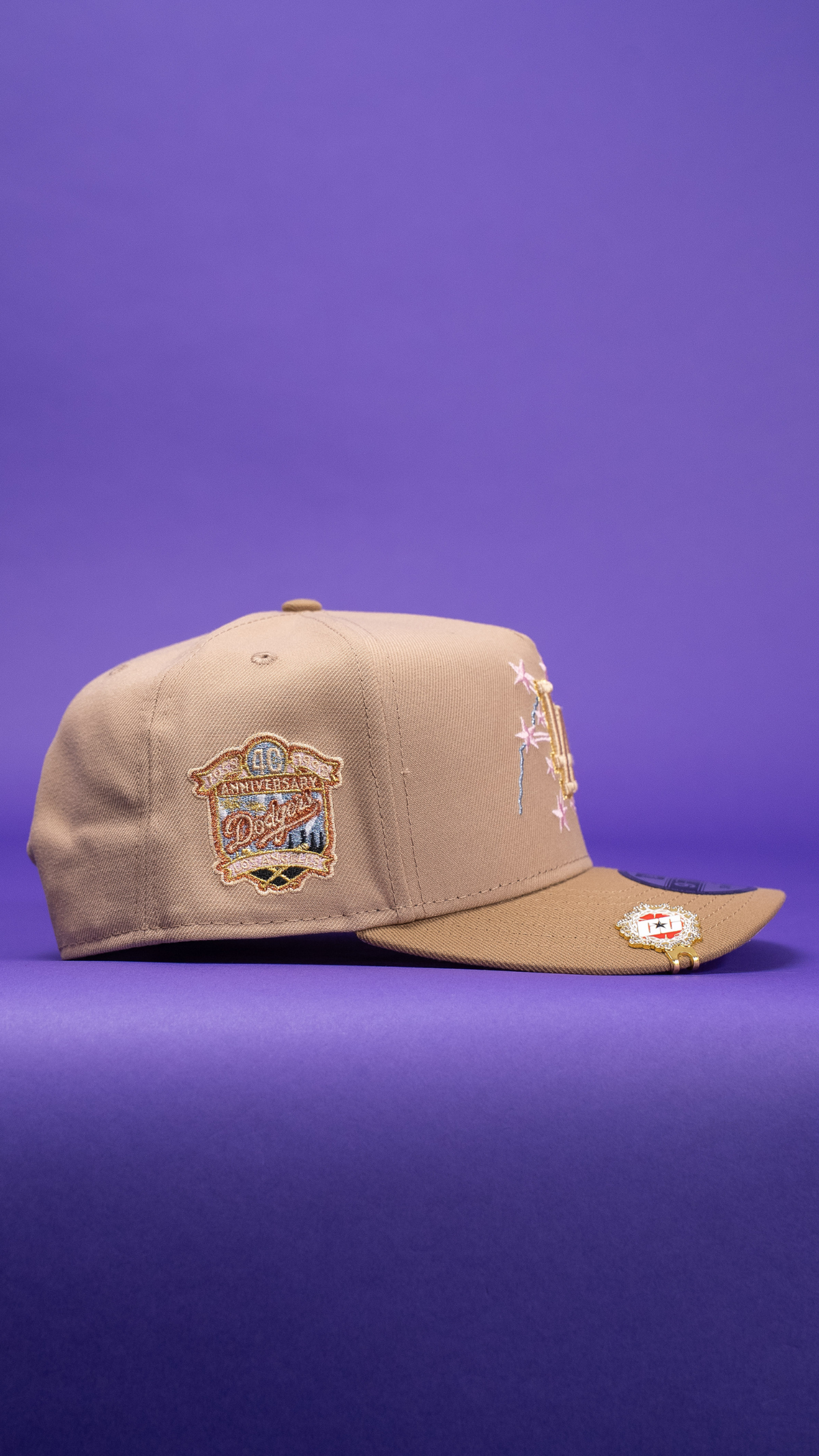 New Era 9Fifty A-Frame Beige Los Angeles Dodgers W/ Embroidery + 40th Anniversary Side Patch