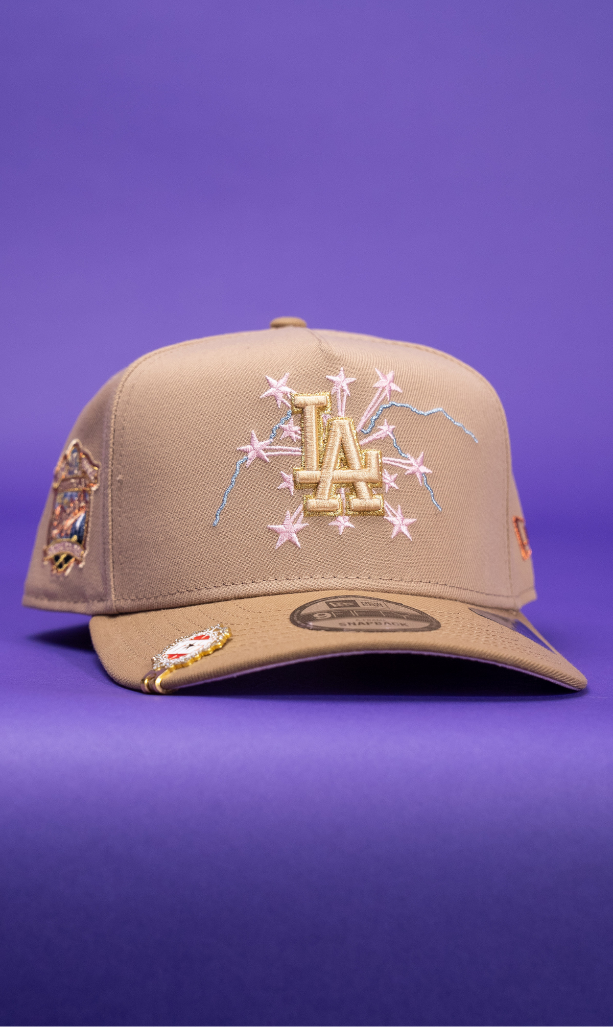 New Era 9Fifty A-Frame Beige Los Angeles Dodgers W/ Embroidery + 40th Anniversary Side Patch