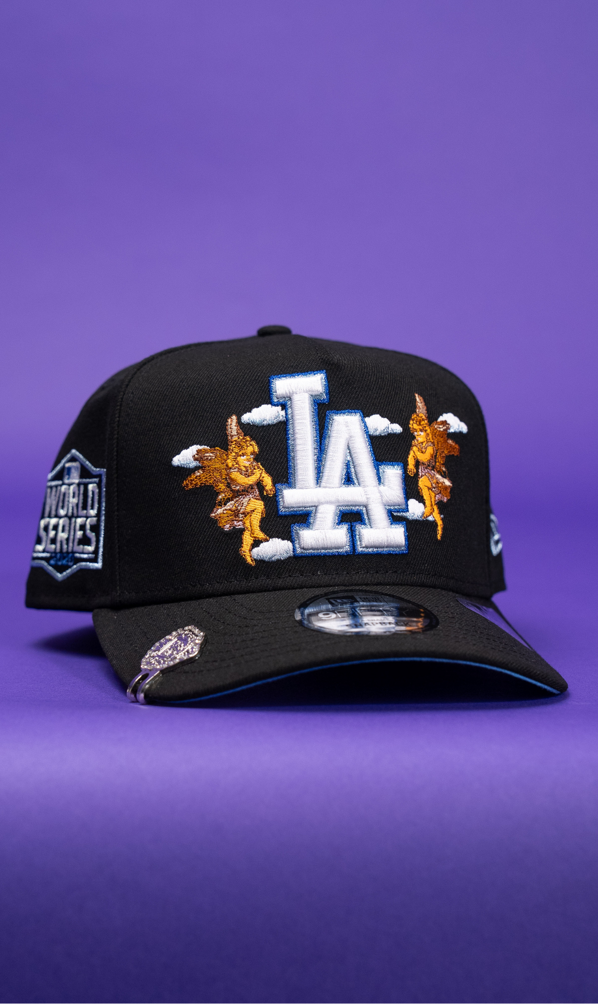 New Era 9Fifty A-Frame Black Los Angeles Dodgers W/ City Of Angels + 2020 World Series Side Patch