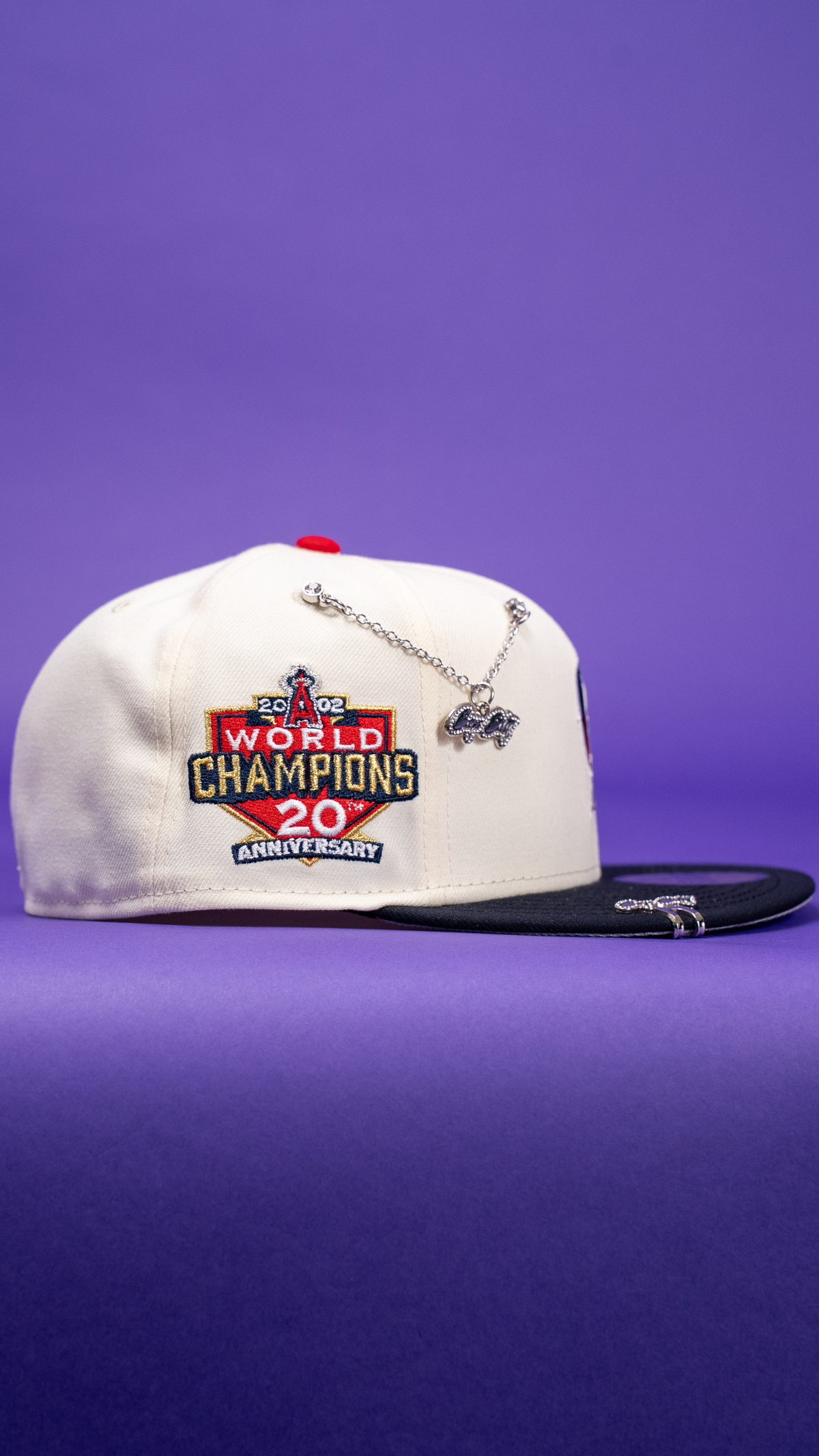 New Era Exclusive 59Fifty Chrome/Navy Anaheim Angels W/ World Champions Side Patch