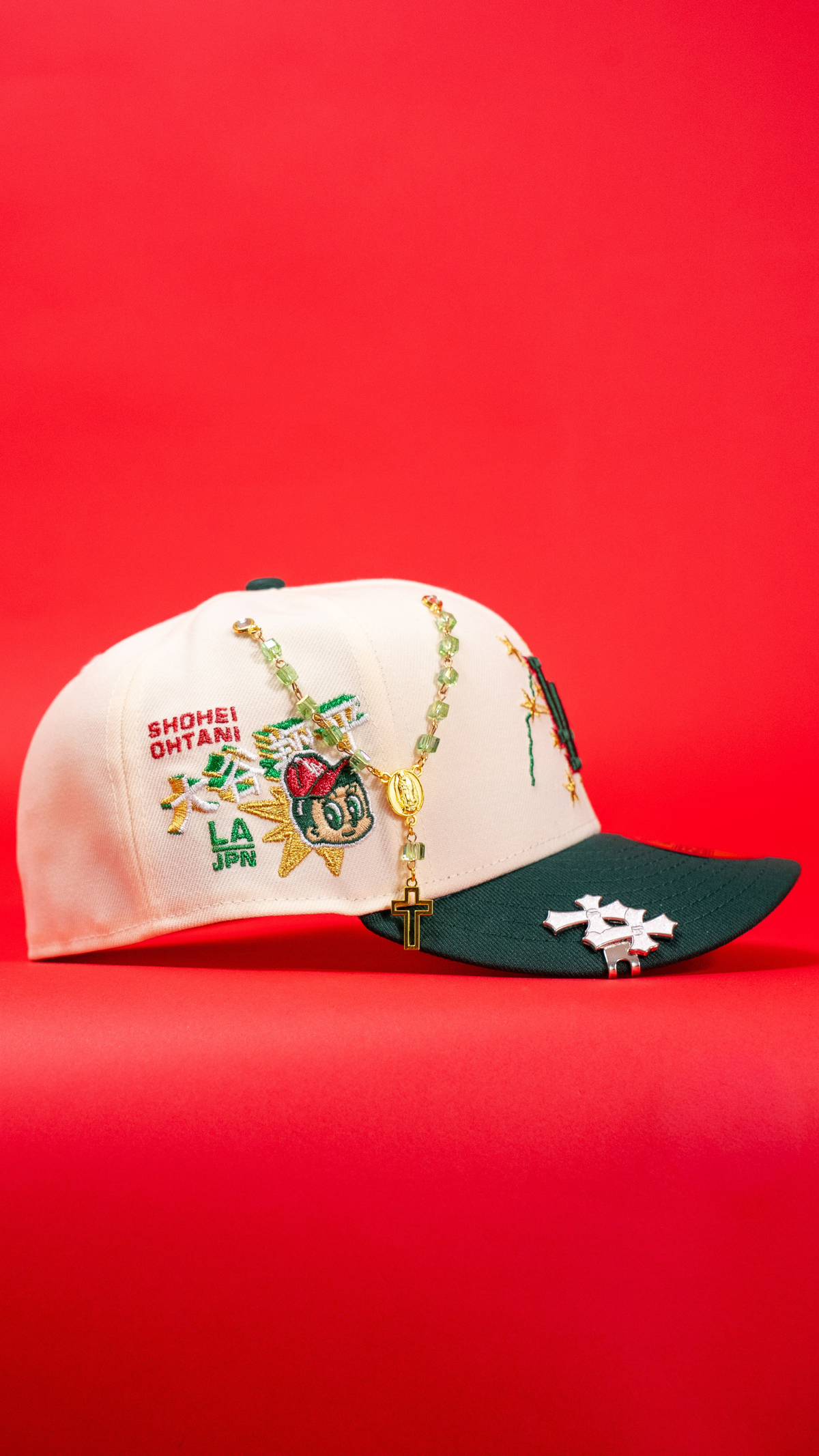 New Era Exclusive 59Fifty Chrome/Forest Green Los Angeles Dodgers W/ Embroidery + Shohei Ohtani Side Patch