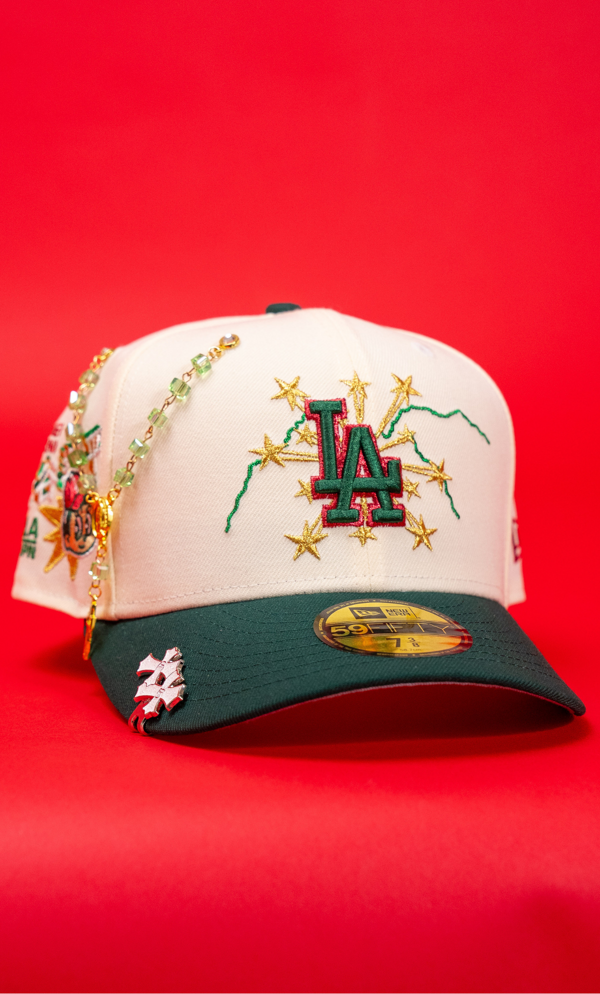 New Era Exclusive 59Fifty Chrome/Forest Green Los Angeles Dodgers W/ Embroidery + Shohei Ohtani Side Patch