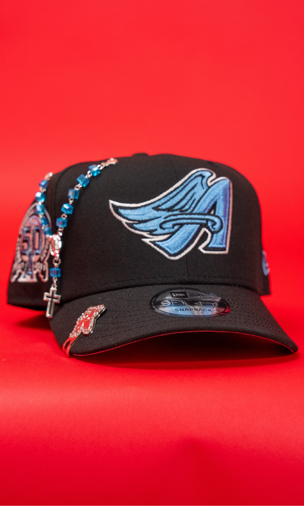 New Era Exclusive 9Fifty Black Anaheim Angels Snapback W/ 50th Anniversary Side Patch