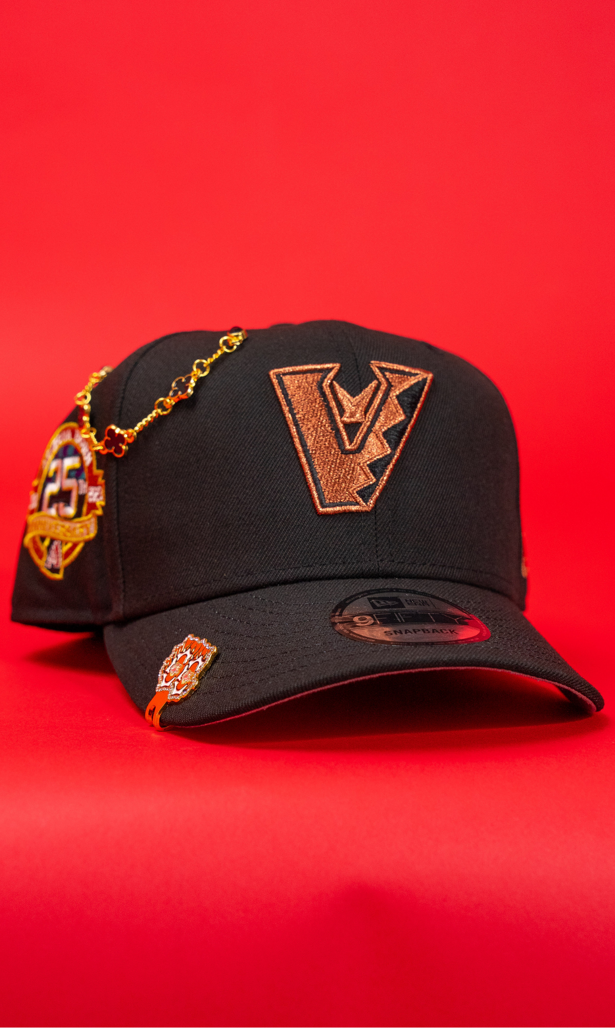 New Era Exclusive 9Fifty Black Upside Down Arizona Diamondbacks Snapback W/ 25th Anniversary Side Patch
