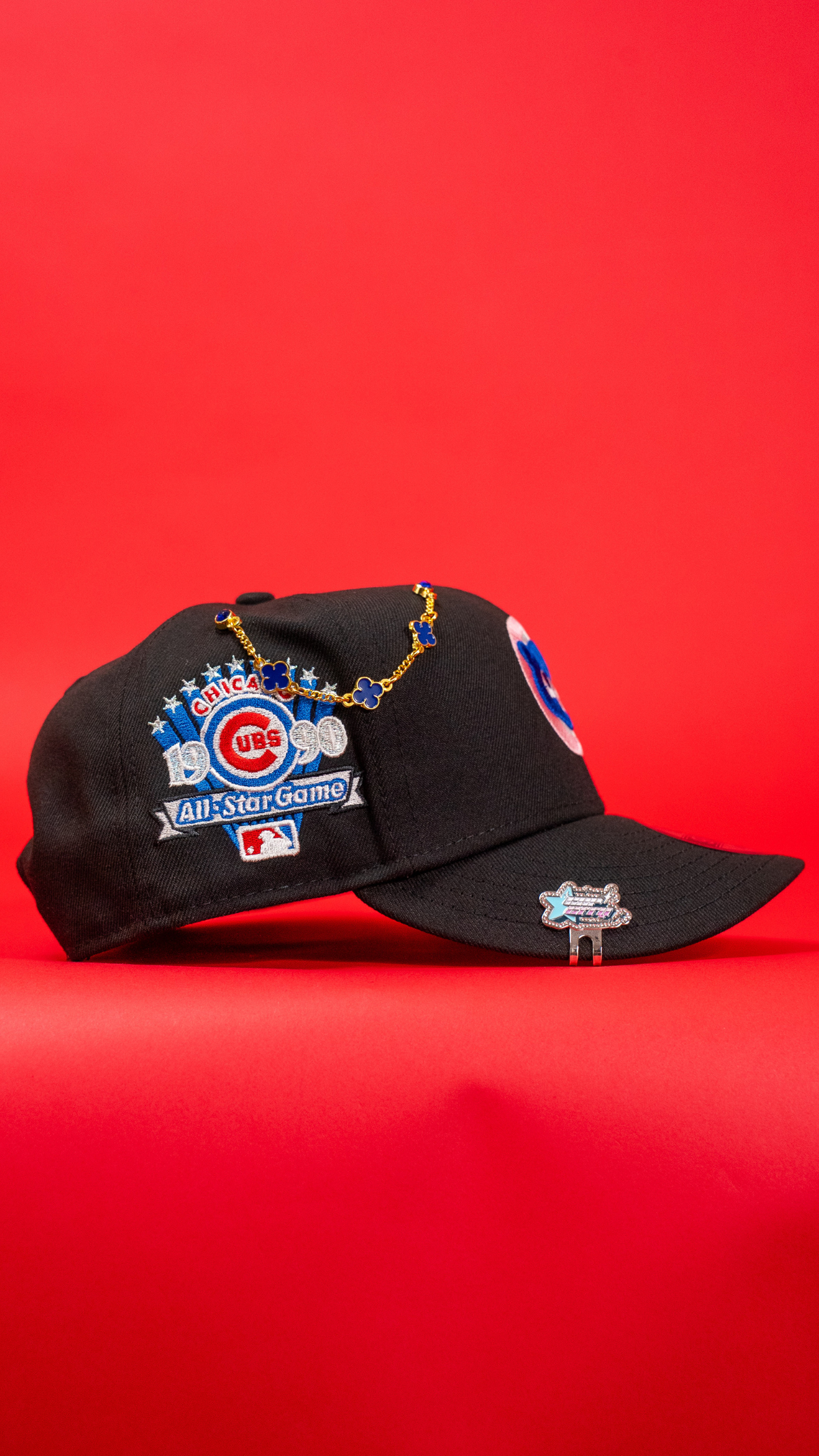 New Era Exclusive 9Fifty Black Chicago Cubs Snapback W/ 1990 All Star Game Side Patch