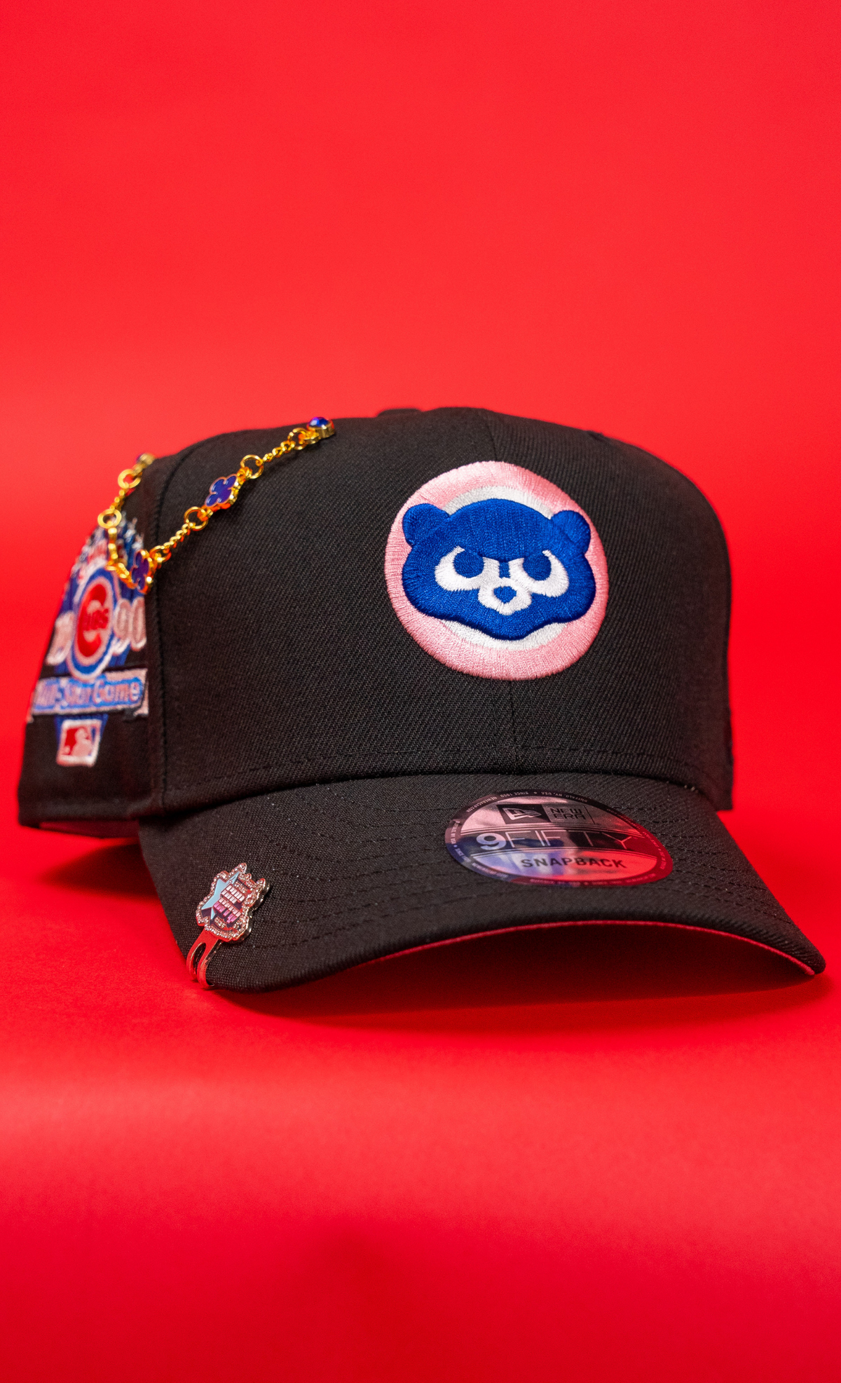New Era Exclusive 9Fifty Black Chicago Cubs Snapback W/ 1990 All Star Game Side Patch