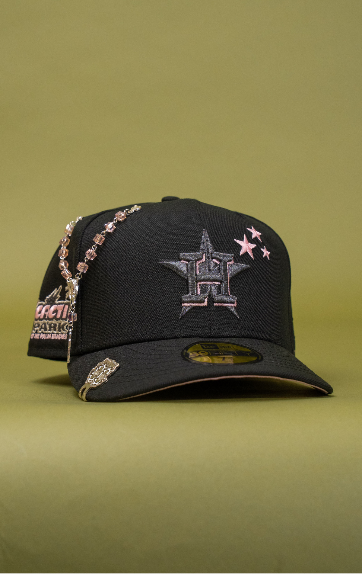 New Era Exclusive 59Fifty Blacked Out Houston Astros W/ Cacti Park Side Patch