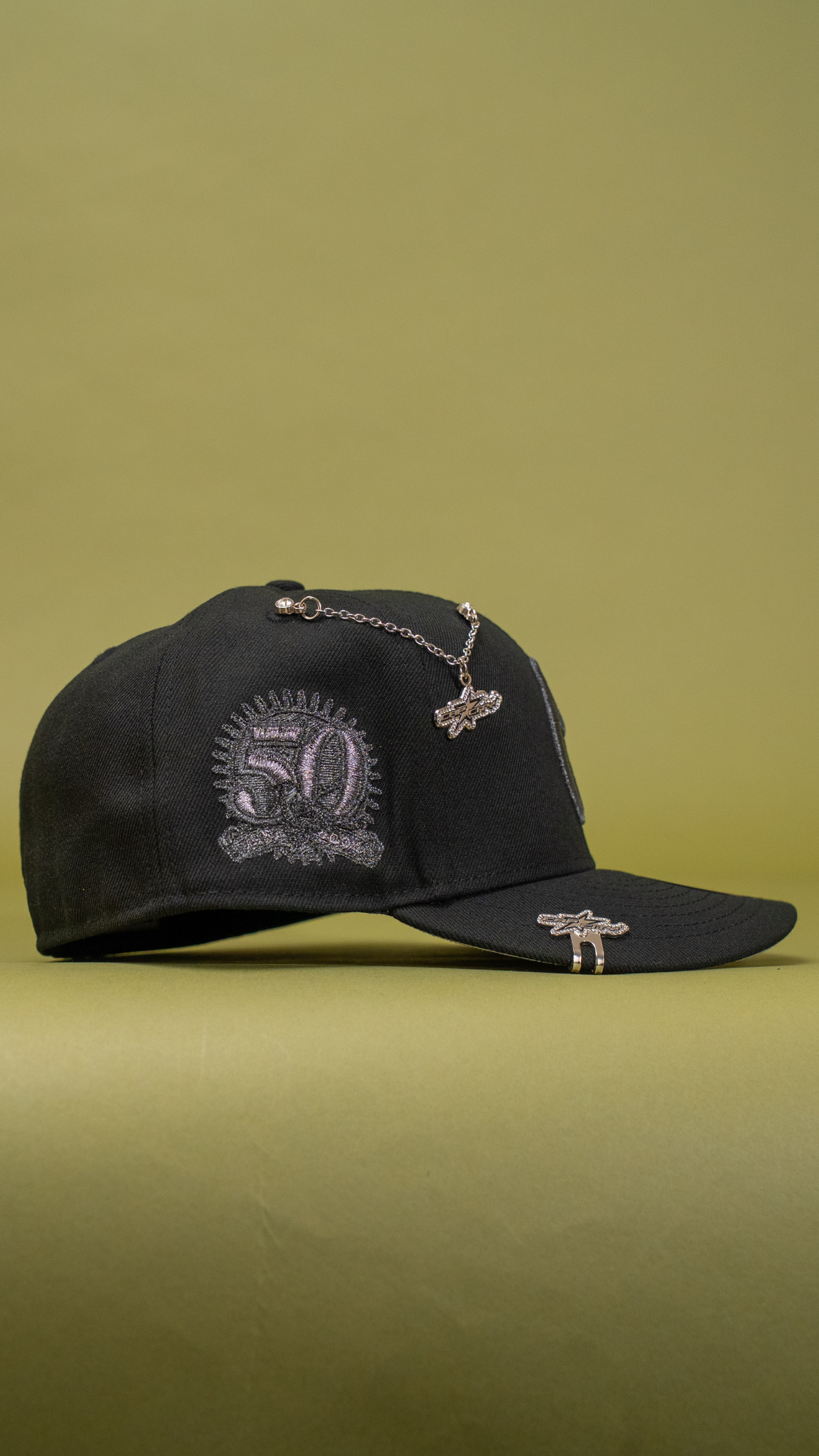 New Era Exclusive 59Fifty Blacked Out Baltimore Orioles W/ 50th Anniversary Side Patch