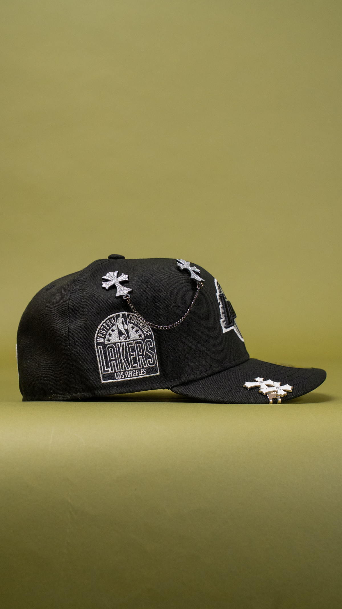 New Era Exclusive 59Fifty Black Los Angeles Lakers W/ Western Conference Side Patch