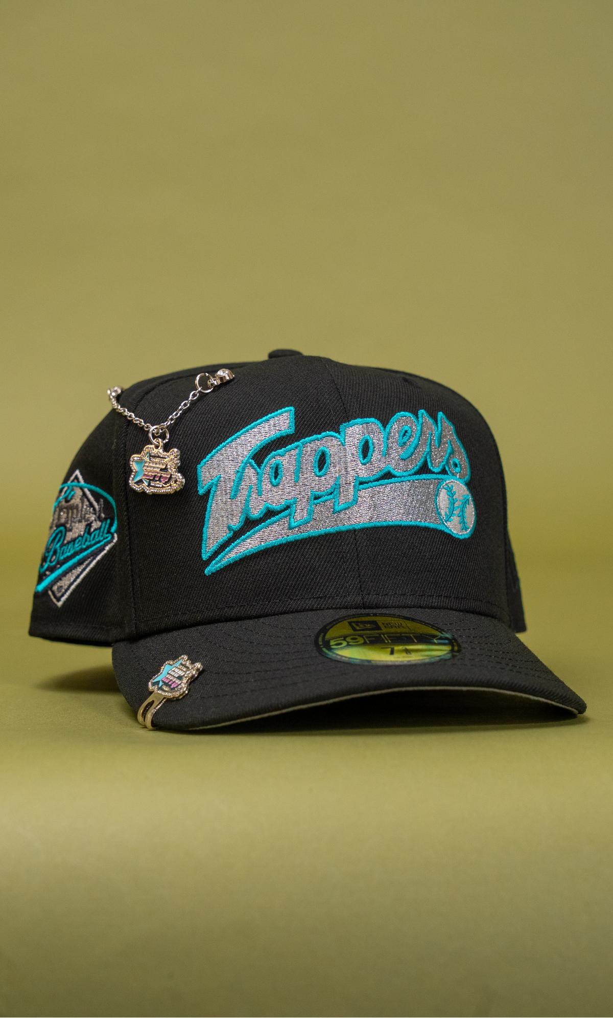 New Era Exclusive 59Fifty Black Edmonton Trappers W/ "Triple A Baseball" Side Patch
