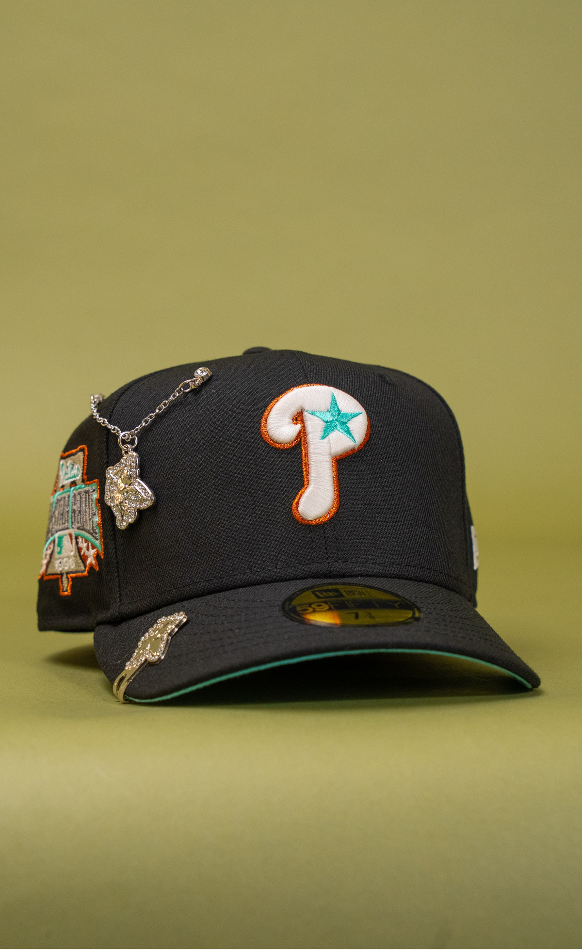 New Era Exclusive 59Fifty Black Philadelphia Phillies W/ 1996 All Star Game Side Patch
