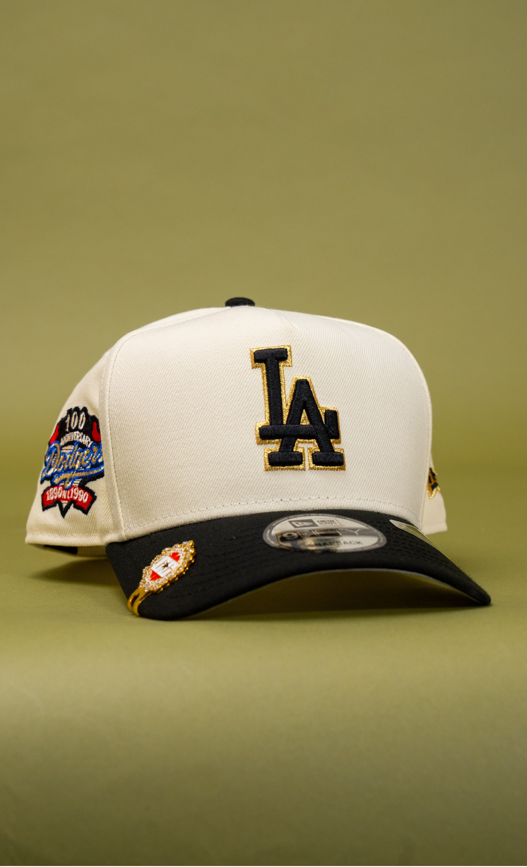 New Era 9Fifty A-Frame Chrome/Black Los Angeles Dodgers Snapback W/ 100th Anniversary Side Patch