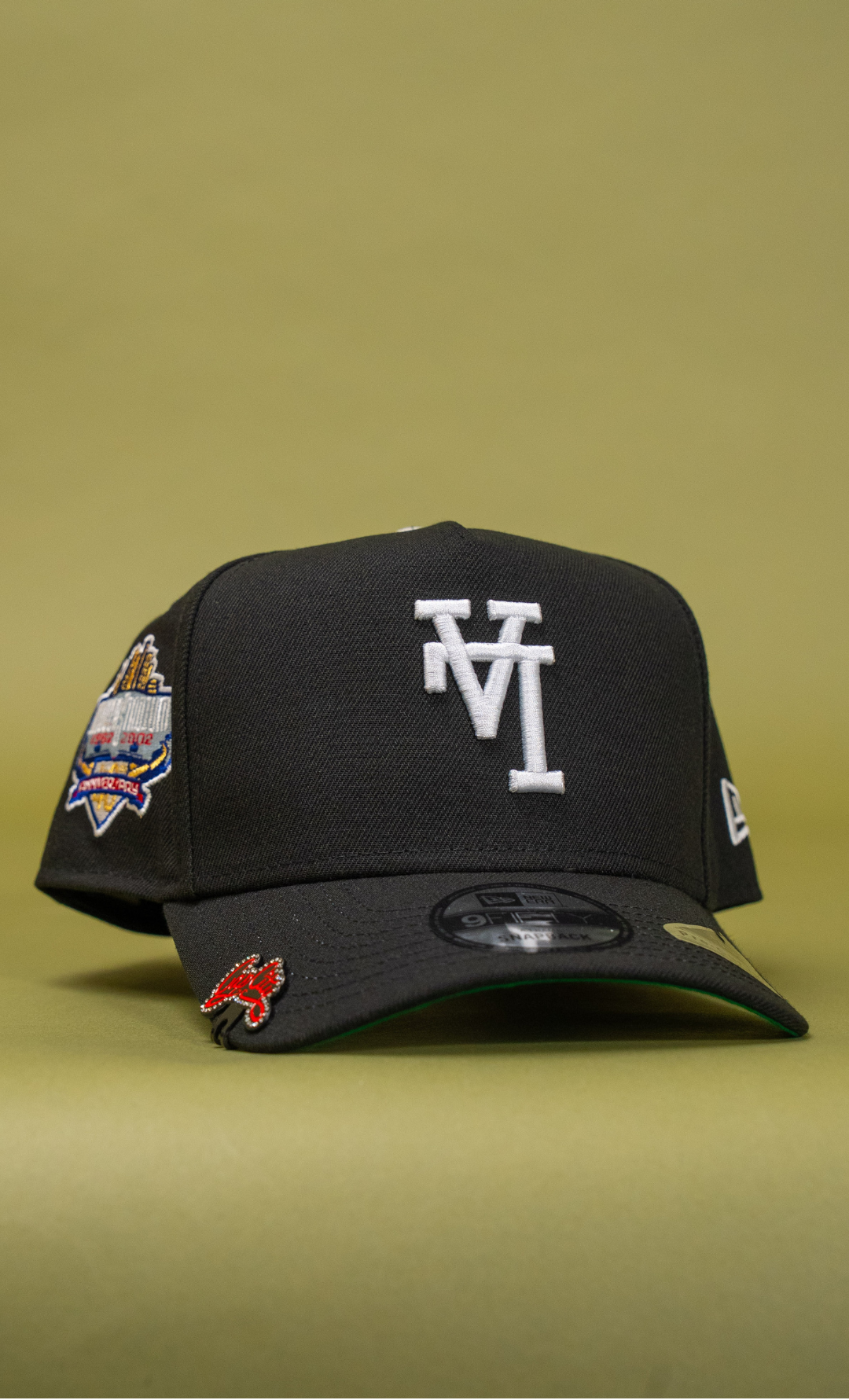 New Era 9Fifty A-Frame Black Upside Down Los Angeles Dodgers Snapback W/ 40th Anniversary Side Patch