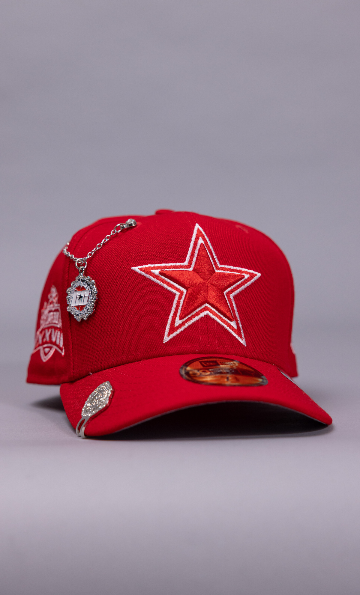 New Era Exclusive 59Fifty Red Dallas Cowboys W/ XXVII Super Bowl Side Patch