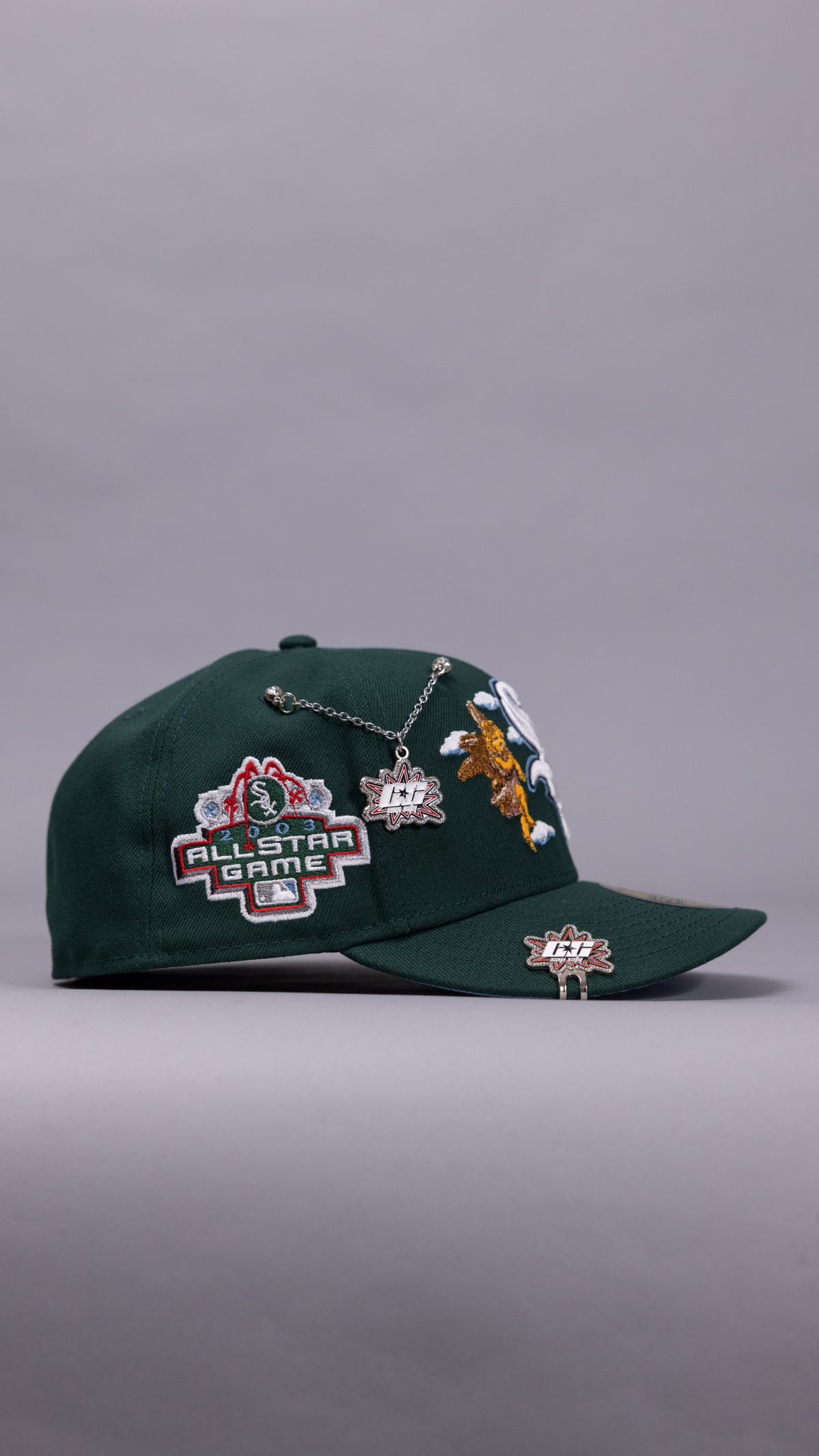 New Era Exclusive 59Fifty Forest Green Chicago White Sox "City of Angels" W/ 2003 All Star Game Side Patch
