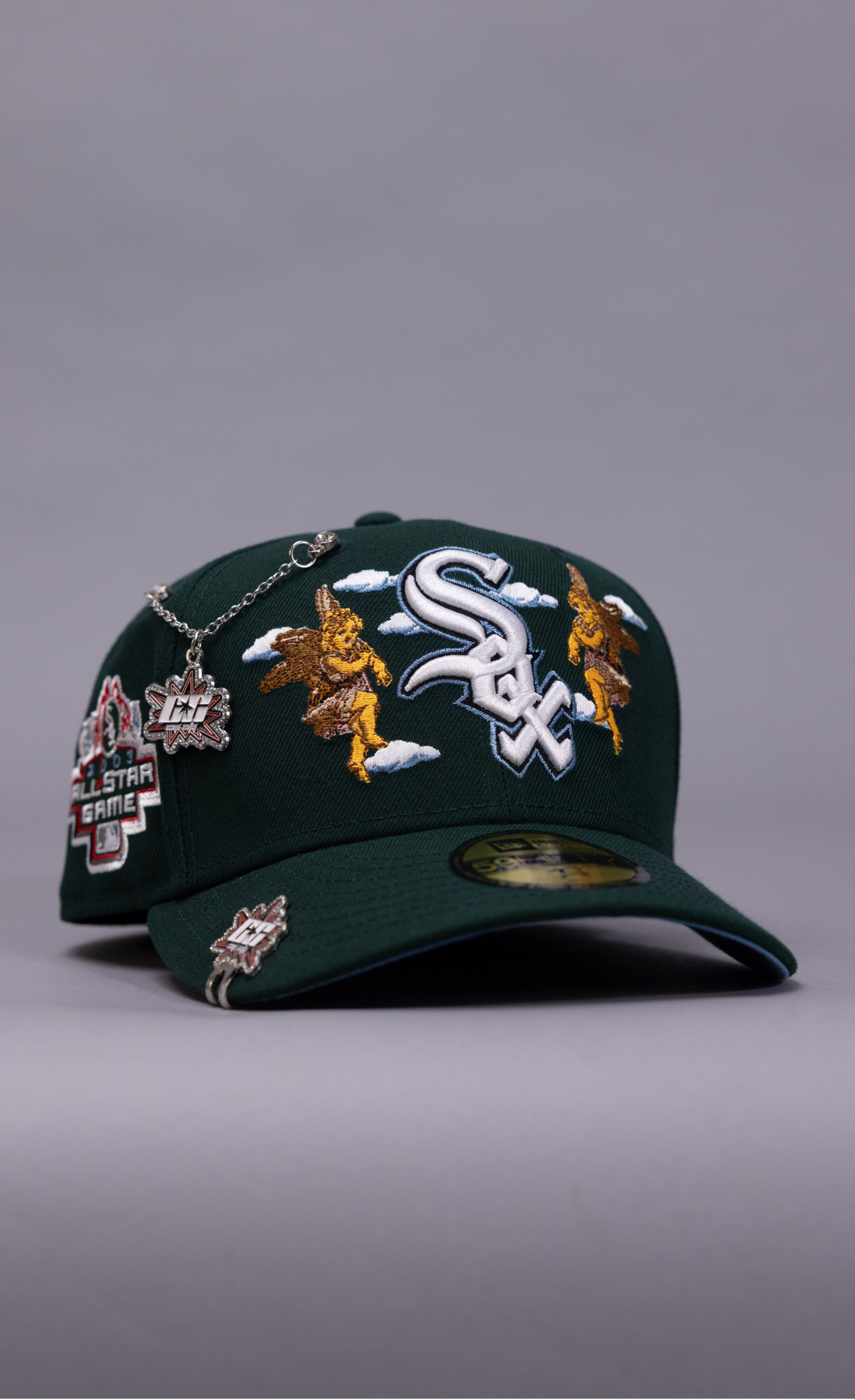 New Era Exclusive 59Fifty Forest Green Chicago White Sox "City of Angels" W/ 2003 All Star Game Side Patch