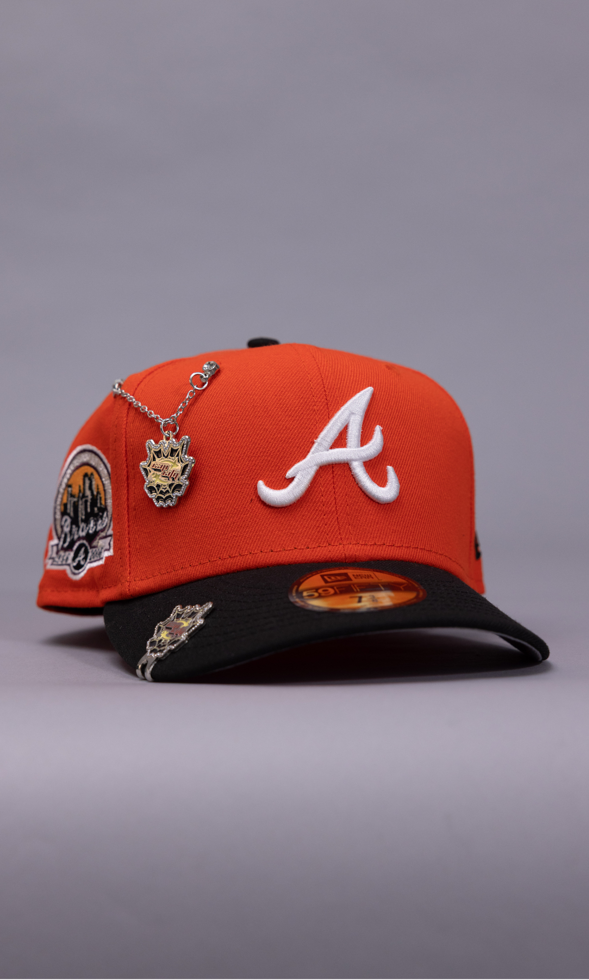 New Era Exclusive 59Fifty Orange/Black Atlanta Braves W/ 40th Anniversary Side Patch