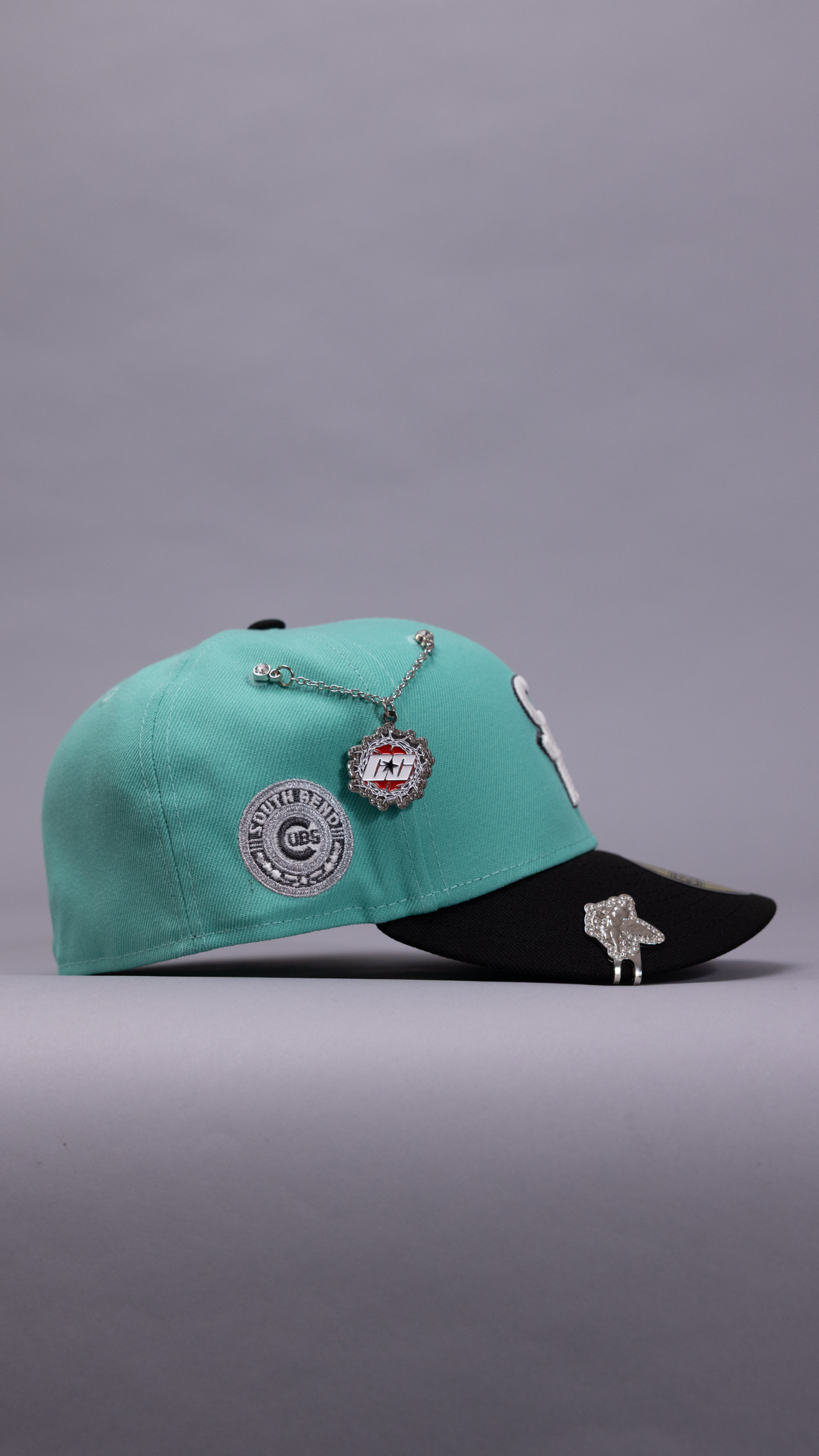 New Era Exclusive 59Fifty Mint/Black South Bend Cubs W/ "South Bend Cubs" Side Patch