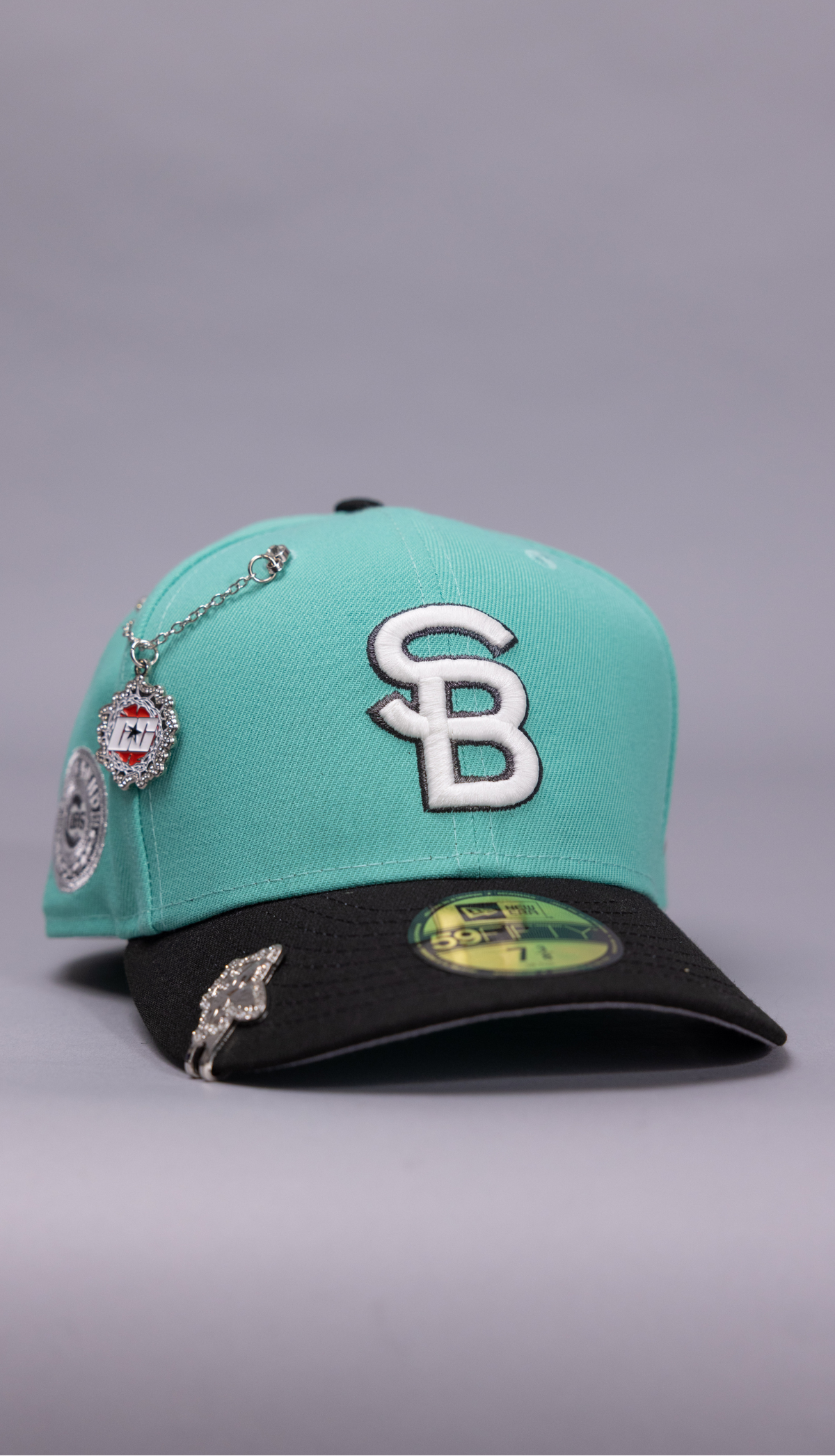New Era Exclusive 59Fifty Mint/Black South Bend Cubs W/ "South Bend Cubs" Side Patch