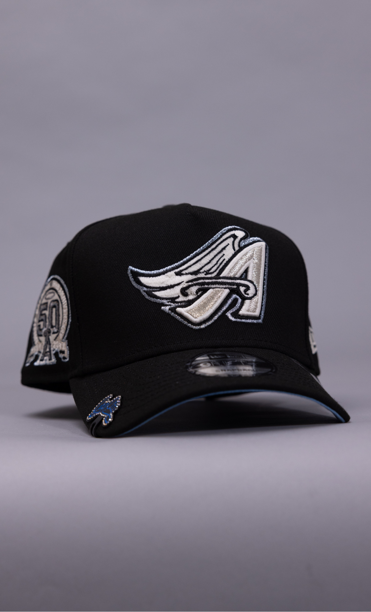 New Era 9Fifty A-Frame Black Anaheim A-frame Snapback W/ 50th Anniversary Side Patch