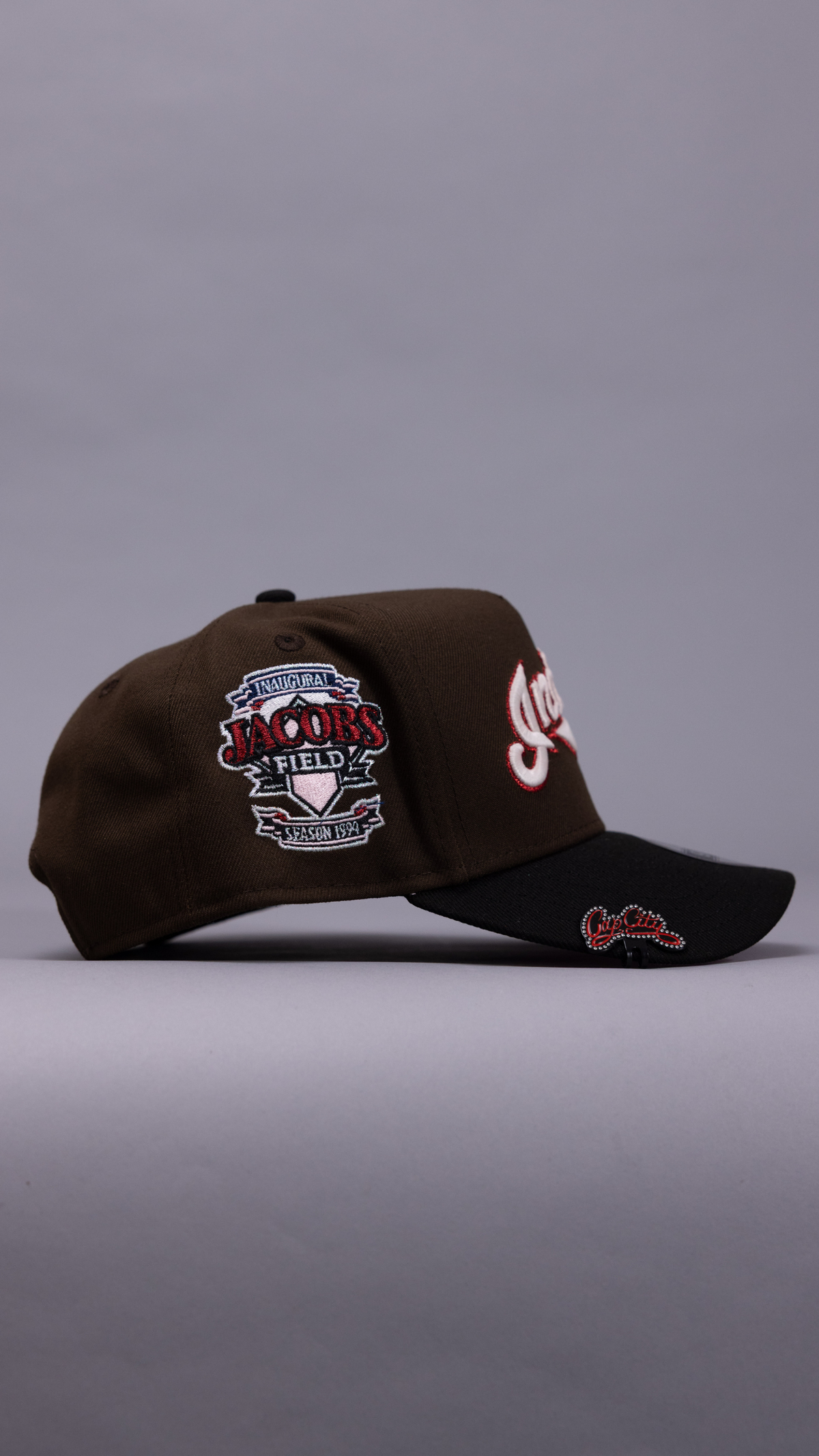 New Era 9Fifty A-Frame Brown/Black Cleveland Guardians Snapback W/ Jacobs Field Side Patch