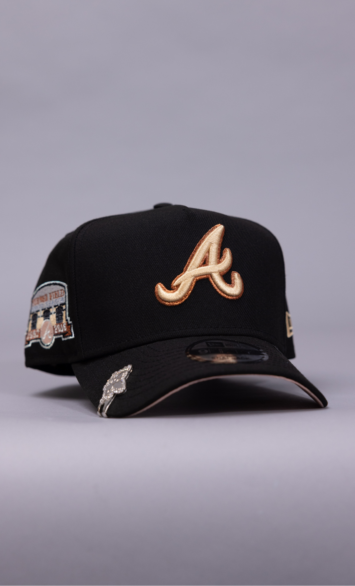 New Era 9Fifty A-Frame Black Atlanta Braves Snapback W/ Turner Field Side Patch