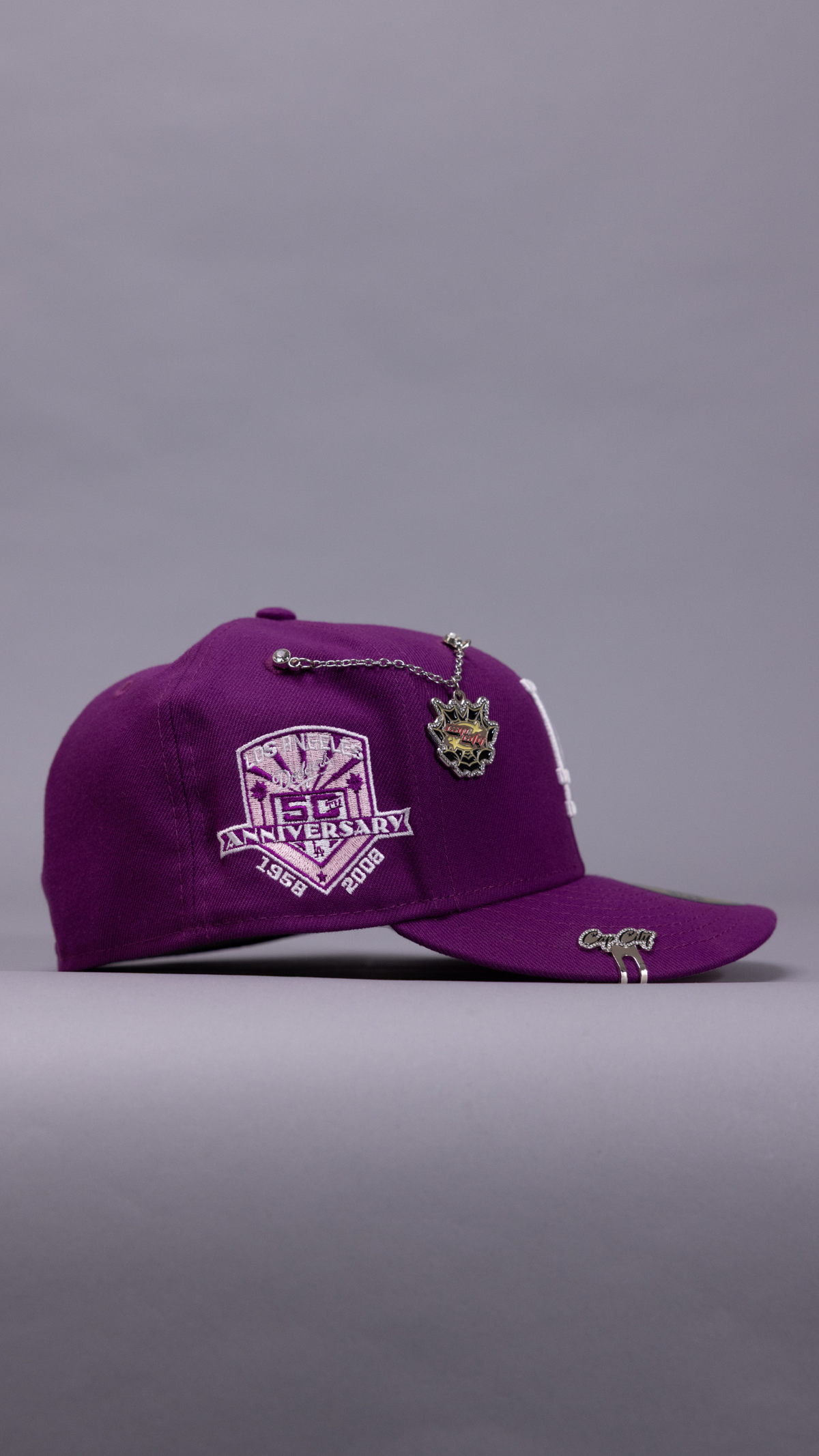 New Era Exclusive 59Fifty Purple Los Angeles Dodgers W/ 50th Anniversary Side Patch