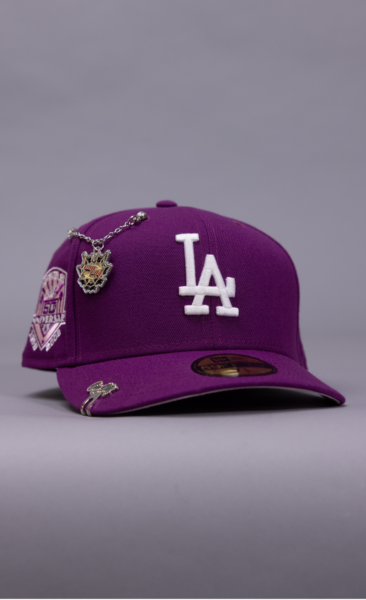New Era Exclusive 59Fifty Purple Los Angeles Dodgers W/ 50th Anniversary Side Patch
