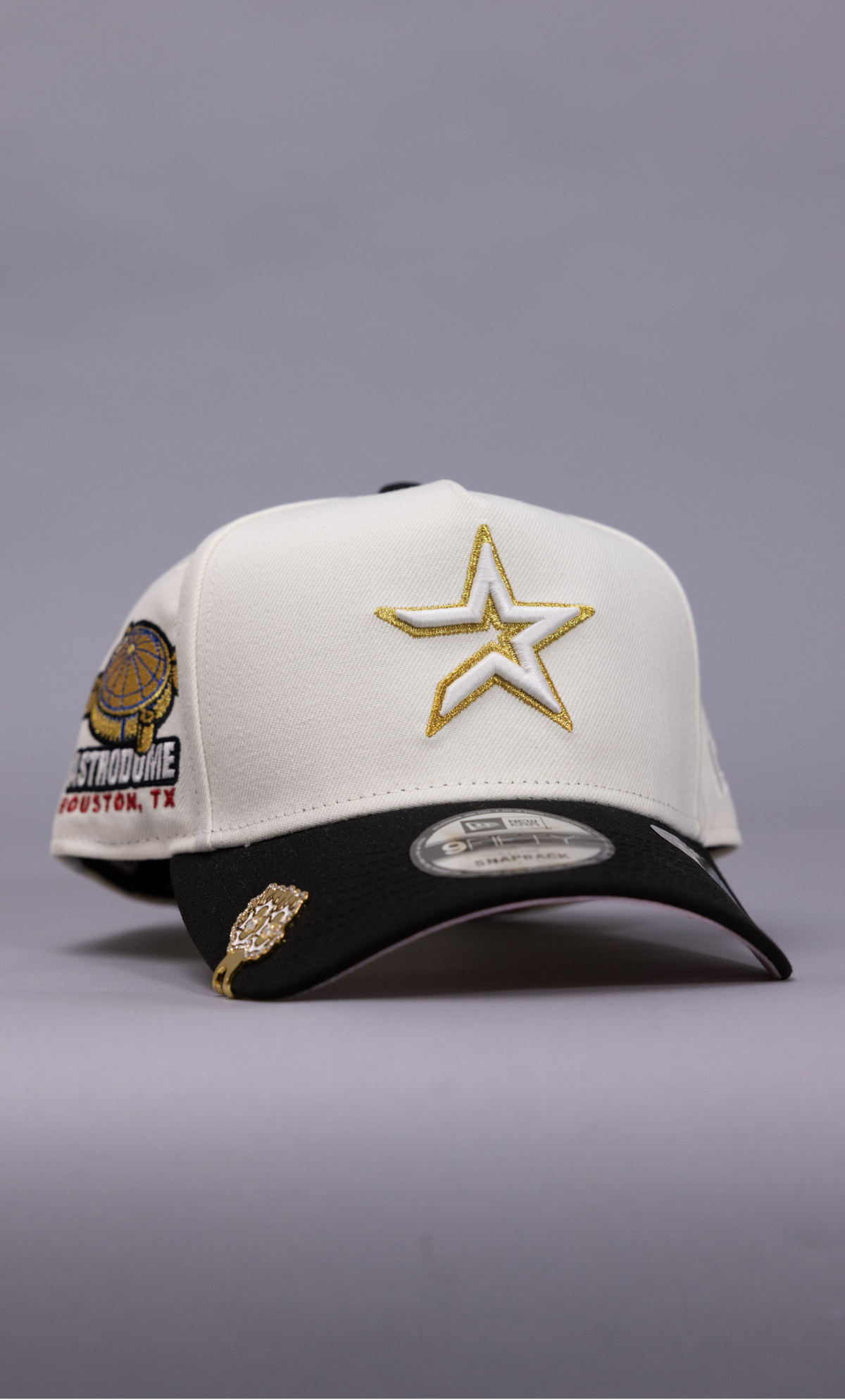 New Era 9Fifty A-Frame Chrome/Black Houston Astros Snapback W/ Stadium Side Patch