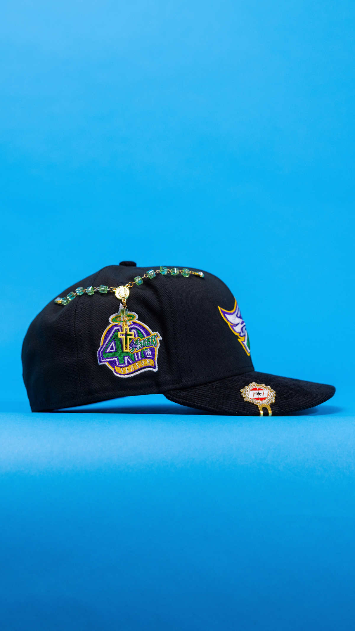 New Era Exclusive 59Fifty Black/Corduroy Anaheim Angels W/ 40th Anniversary Side Patch