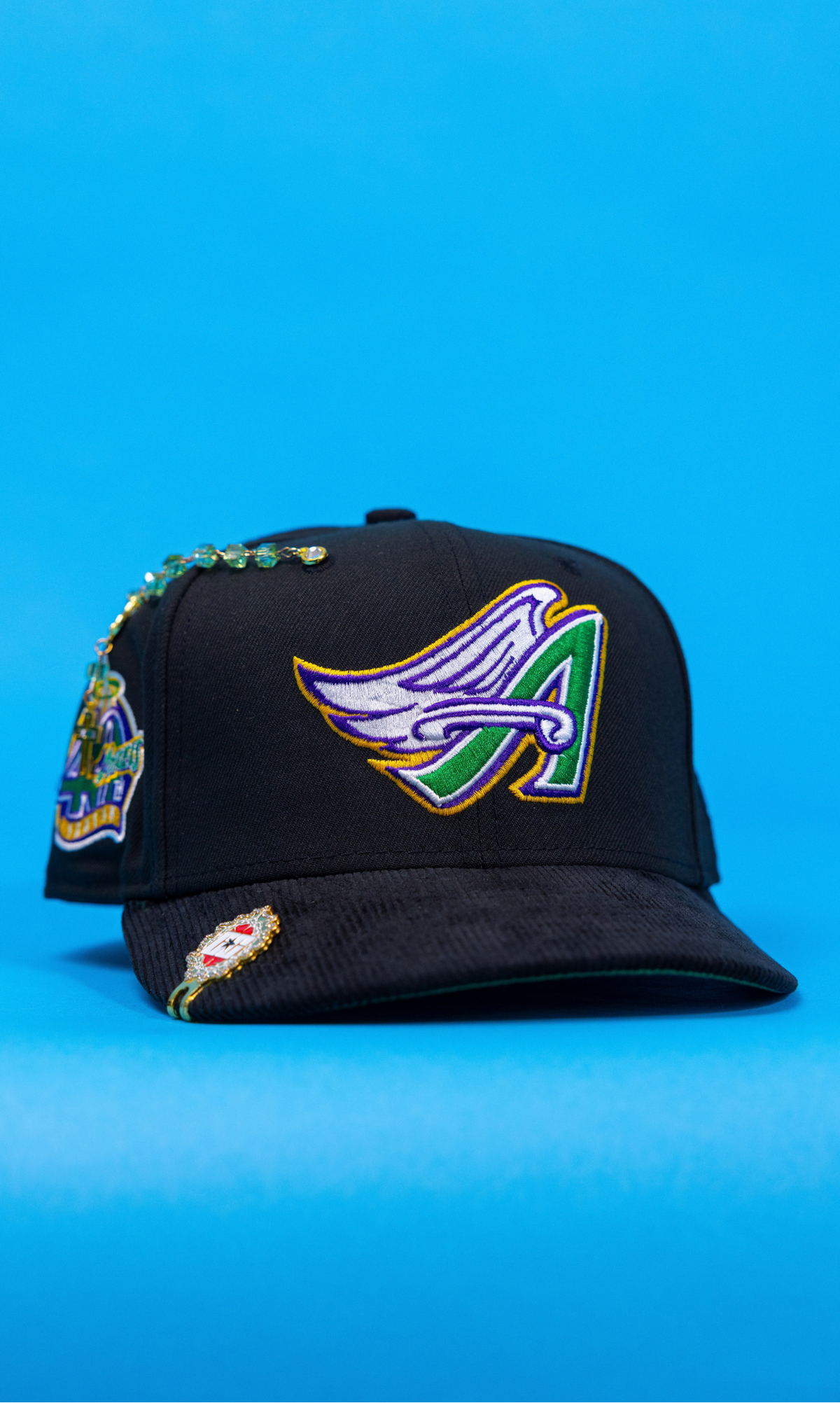 New Era Exclusive 59Fifty Black/Corduroy Anaheim Angels W/ 40th Anniversary Side Patch